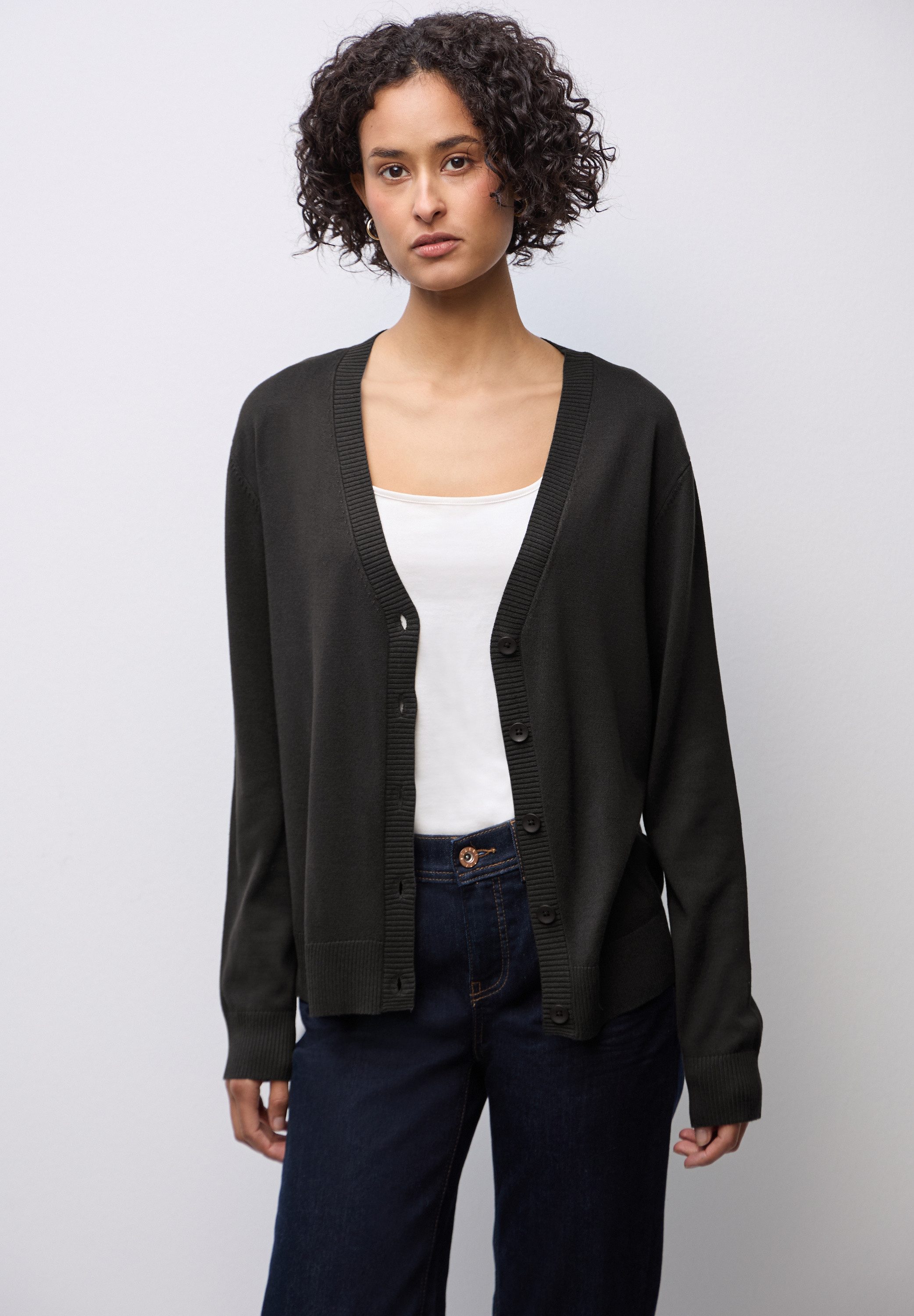 STREET ONE Strickjacke mit Rippstrickdetails günstig online kaufen