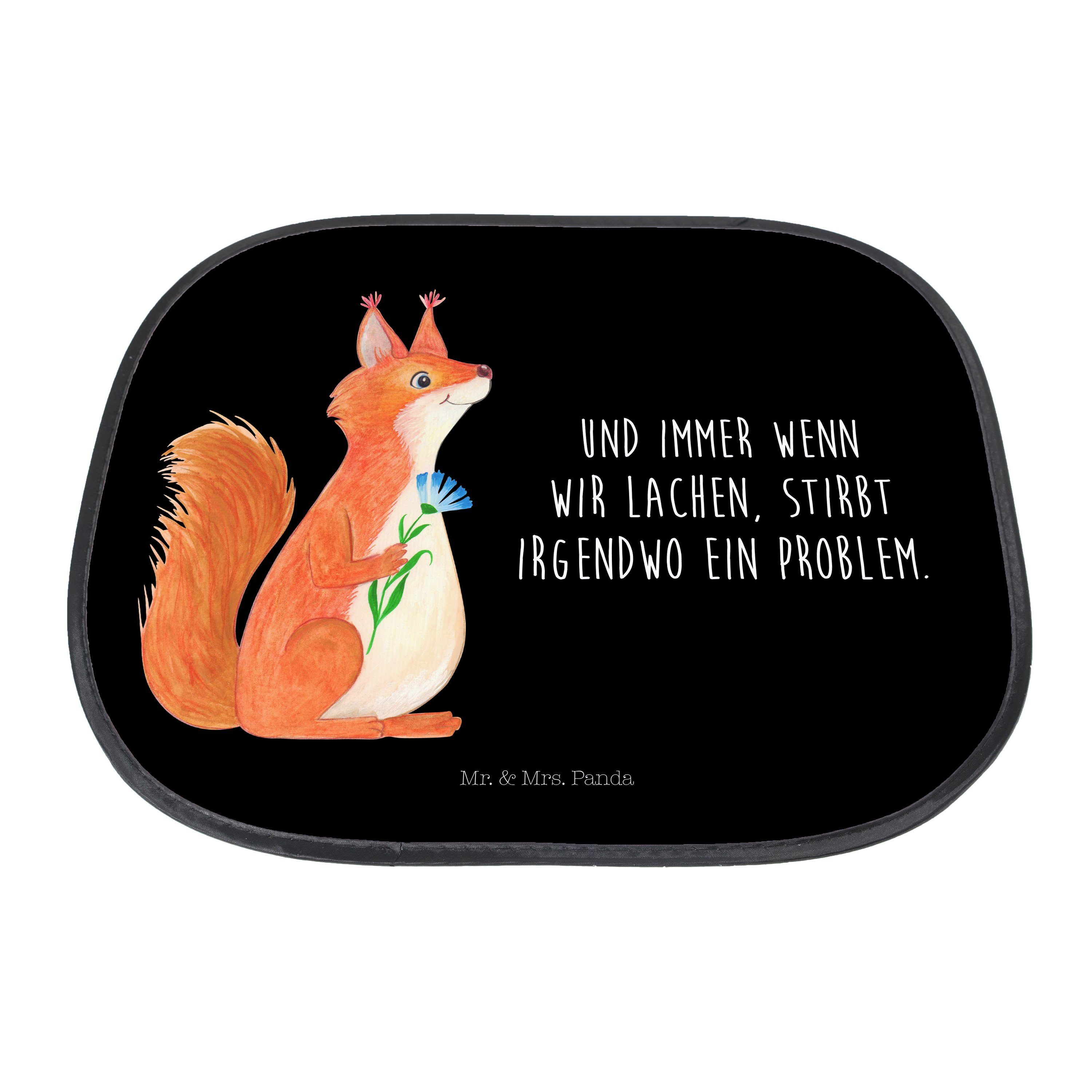 Sonnenschutz Eichhörnchen Blume S, Bilder, Seidenmatt Mr. Motivation Lachen, - Mrs. Geschenk, Schwarz & Panda, 