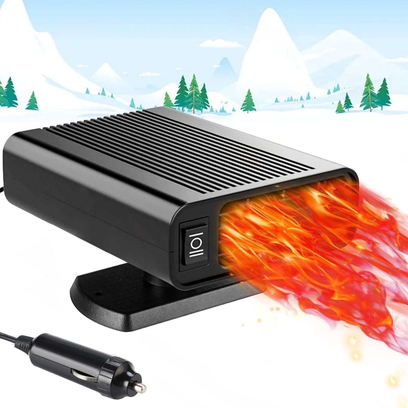 FELIXLEO Heizlüfter Autoheizung 2 in 1 Auto Heizlüfter 12V 200W Auto Heizung Entfroster von FELIXLEO