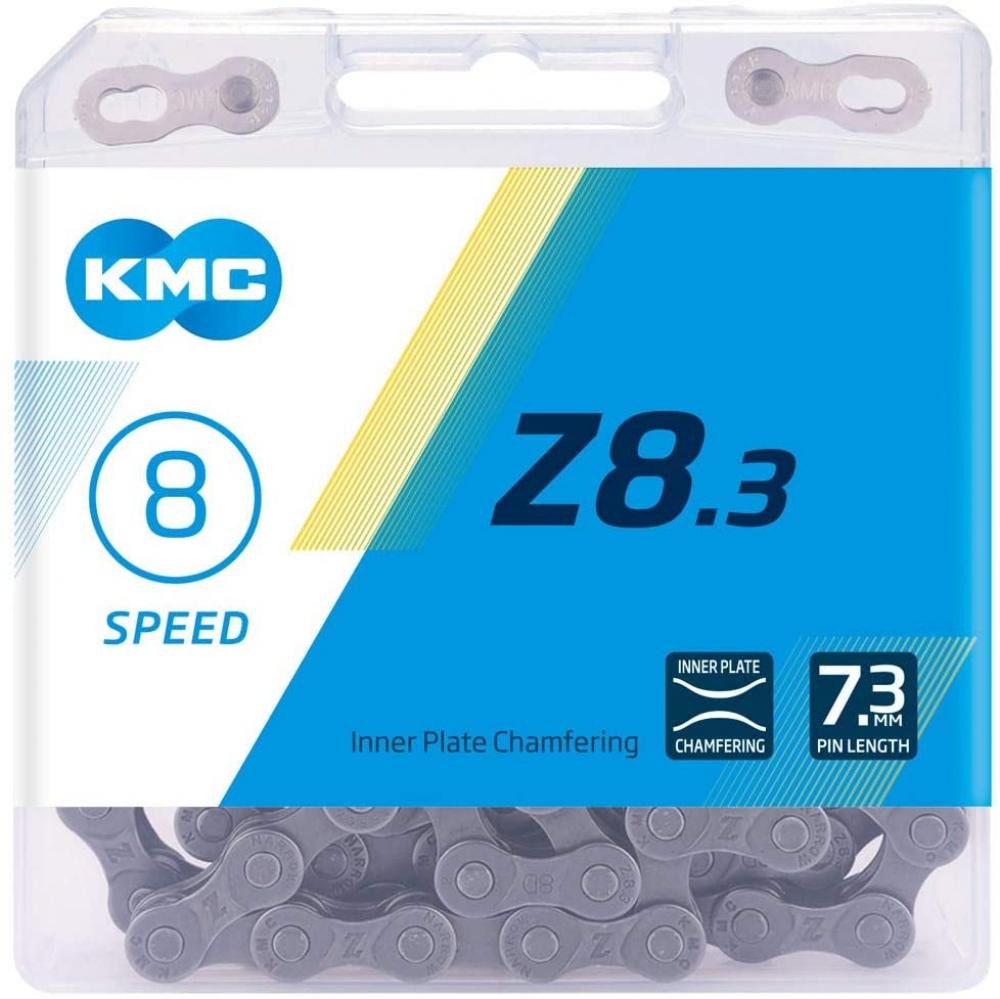 KMC Fahrradkette KMC Z8.3 8s Kette 114 Glieder silber-grau - langlebige Fahrradkette fü
