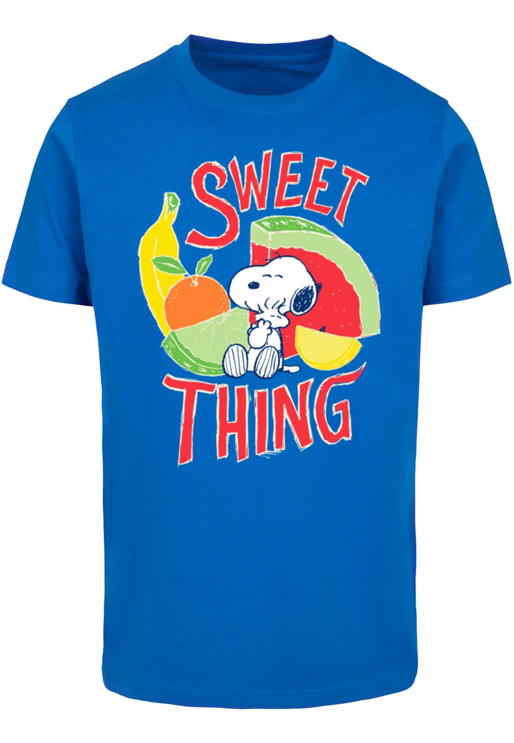 cobaltblue Neck Merchcode Sweet thing Herren (1-tlg) - T-Shirt Peanuts Round T-Shirt