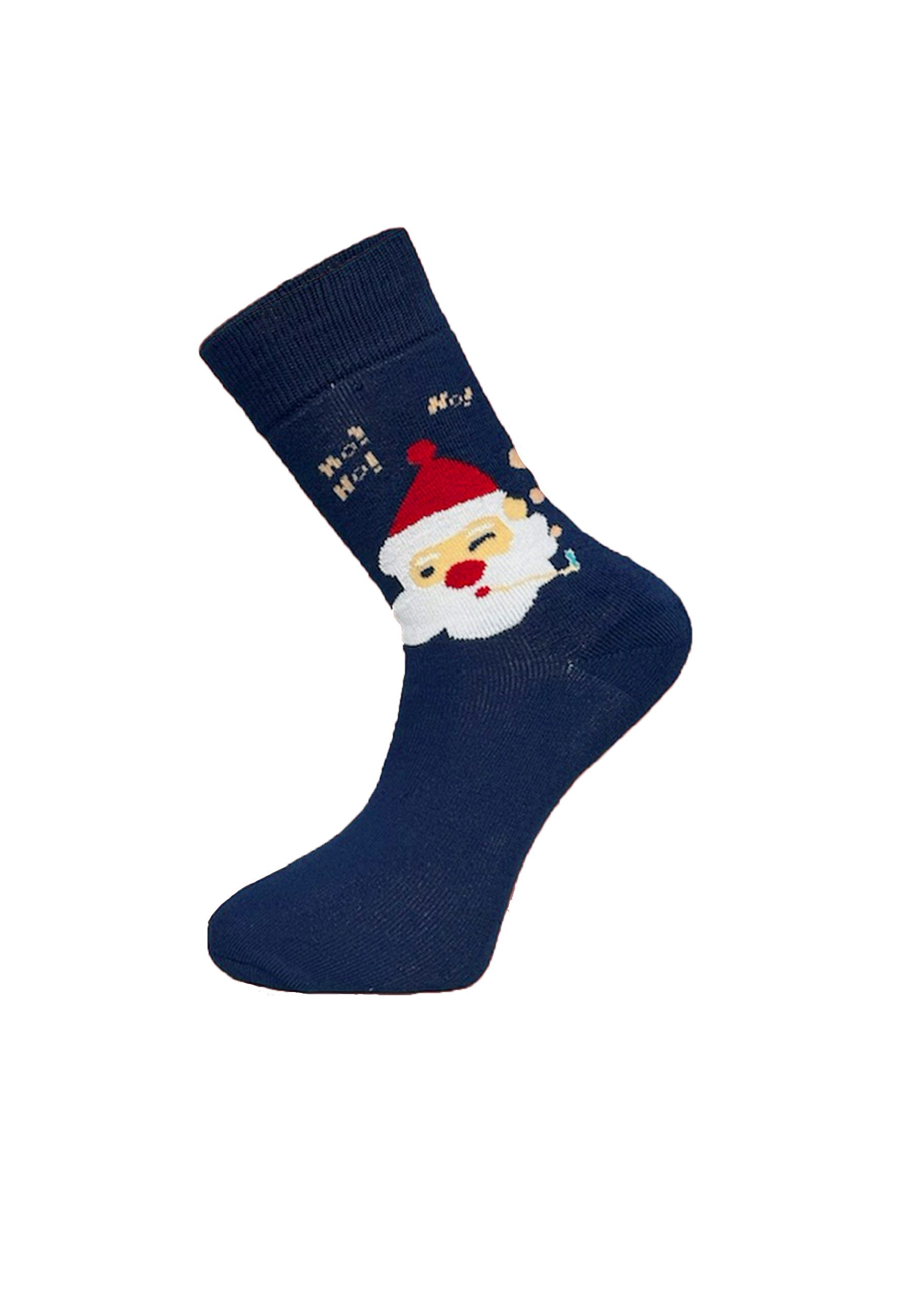 Yuhu Socken Herren Weihnachtssocken 2er Set mit Weihnachtsmotiv aus Baumwolle (2-Paar)