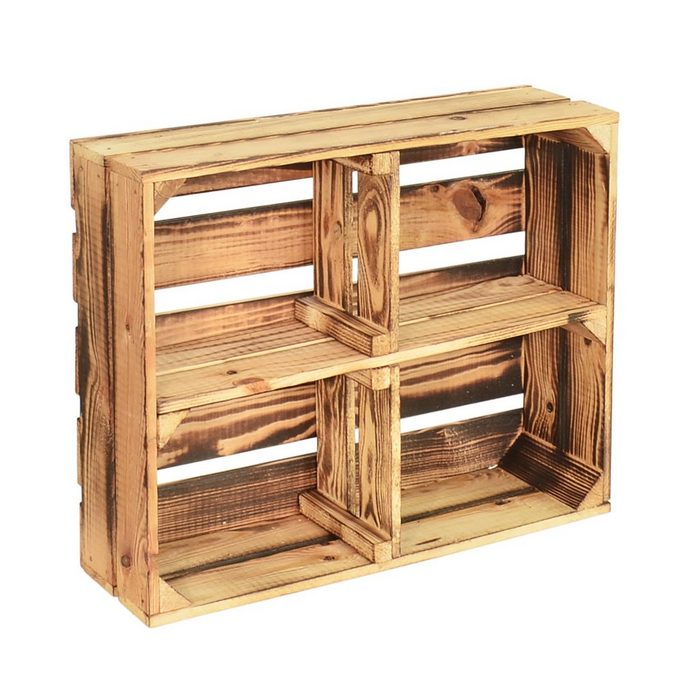 CHICCIE Holzkiste Holzregal 50x40x15cm - hell geflammt + Regal (1 St)