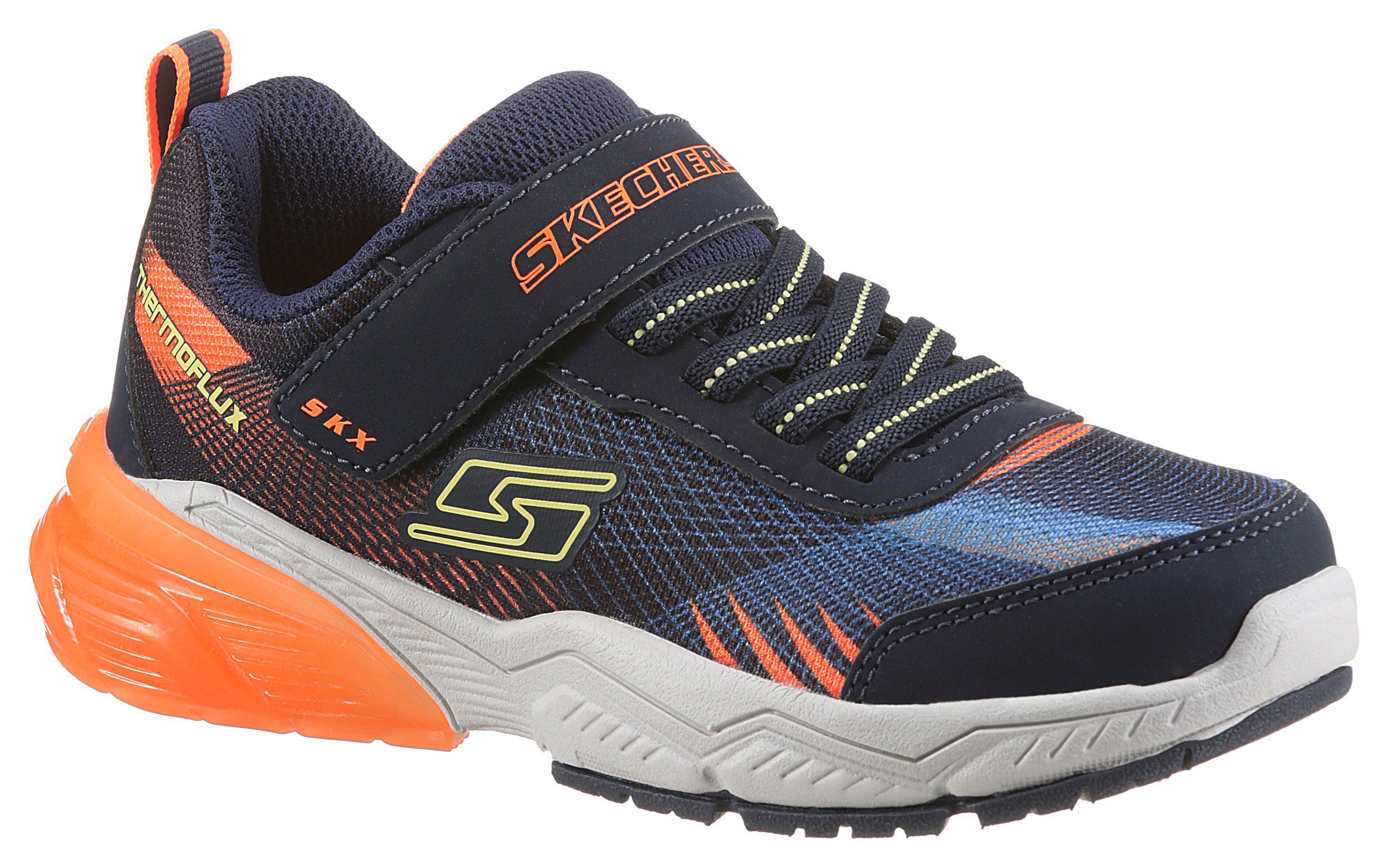 Skechers Kids THERMOFLUX 2.0 Sneaker einfach zum schlupfen durch Klettriegel und Gummizug navy/blue/orange (20203106) | 