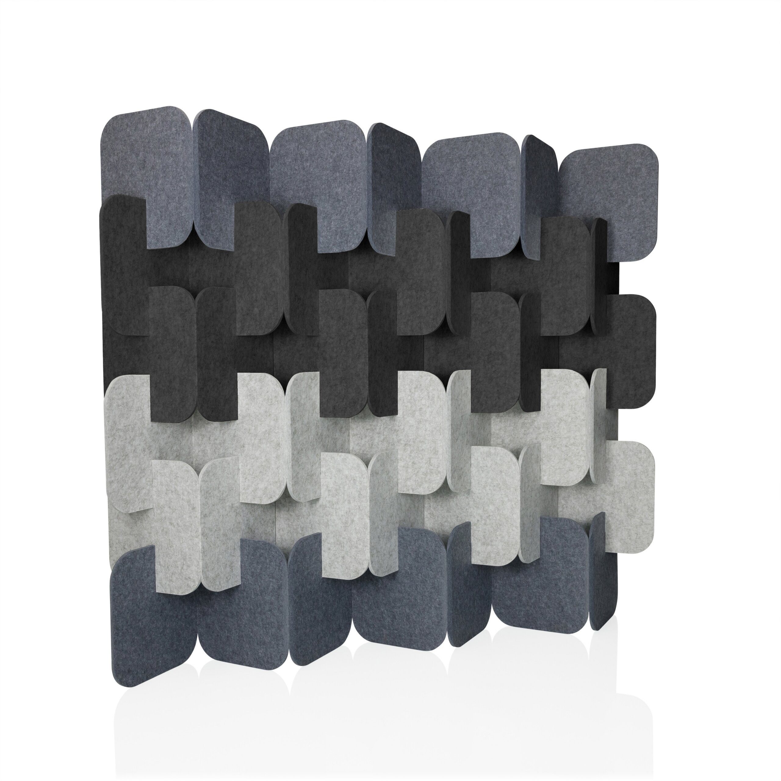 hjh OFFICE Raumteiler Trennwand Flexmiut Plug Trennwand Schreibtisch, Sichtschutz mit Stecksystem, Schallschutz, Trennwand