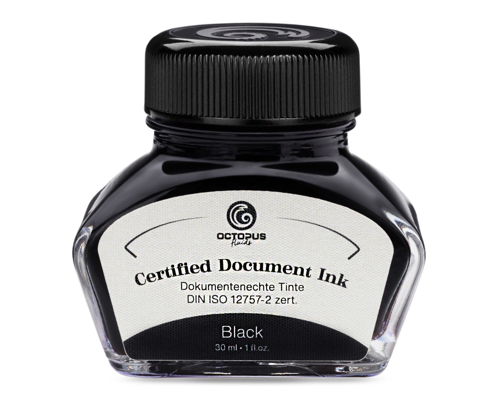OCTOPUS Fluids Document Ink black, dokumentenechte Tinte, DIN ISO 12757-2, 30ml Tintenglas (Set, 1-tlg)