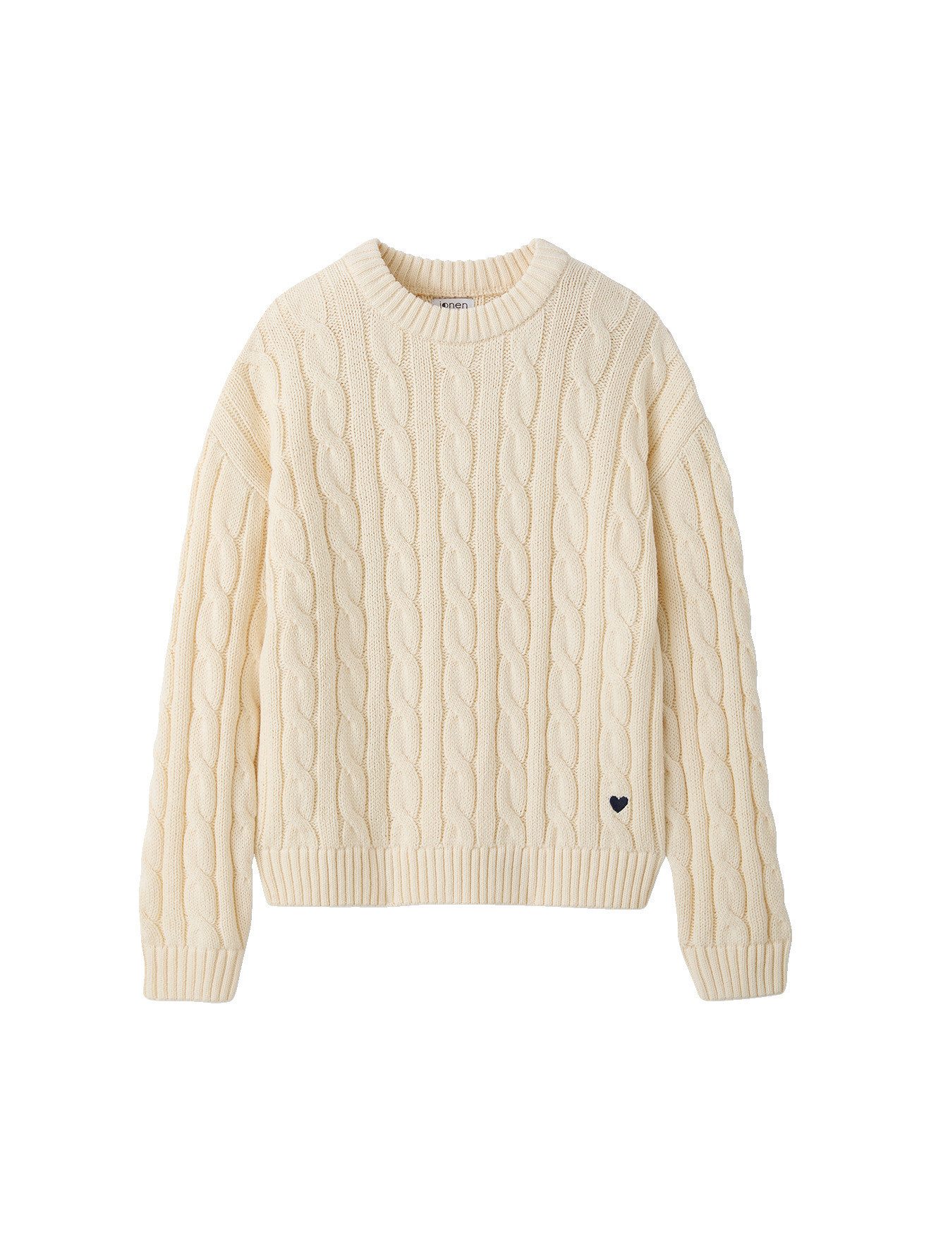 jonen Pullunder Grobstrick-Pullover mit Herz-Stickerei Mädchen
