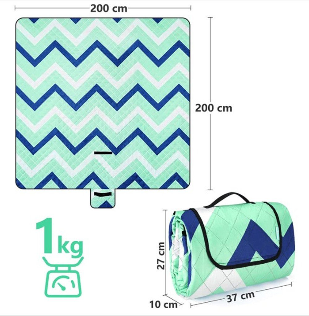 Wohndecke Picknickdecke 150/200cm,Picknickdecke Wasserdicht Wärmeisoliert, XDeer, Outdoor Stranddecke Sanddichte mit Tragegriff, Picnic Blanket Waschbar