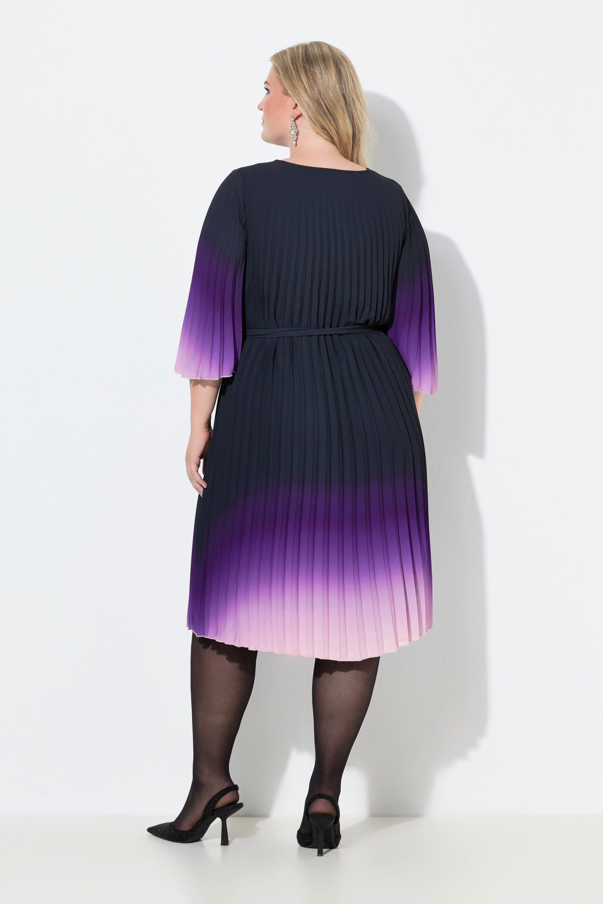 MIAMODA Partykleid Plissee-Midikleid A-Linie Farbverlauf 3/4-Ärmel