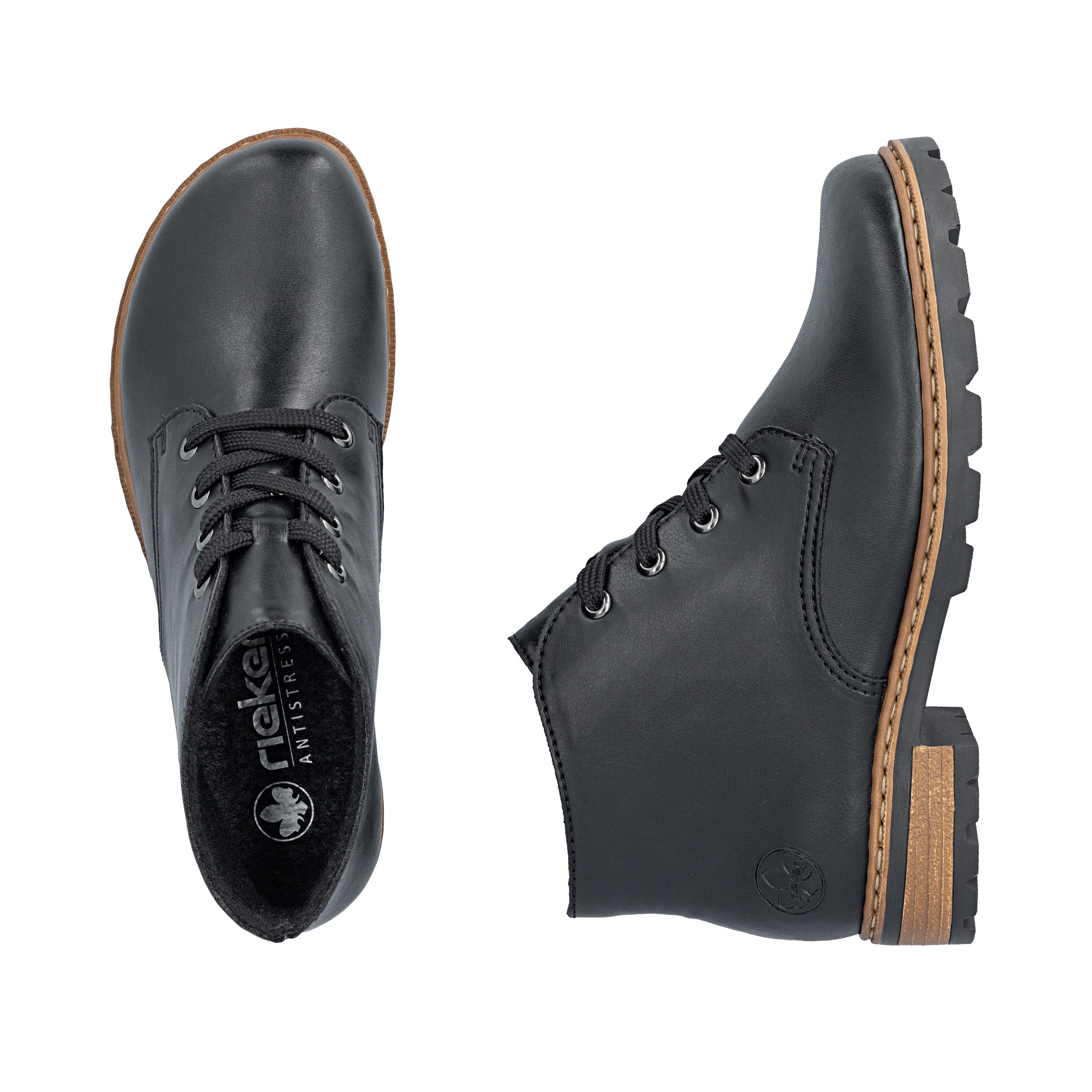 Rieker Schnürstiefelette Schnürboots, Ankleboots mit Blockabsatz