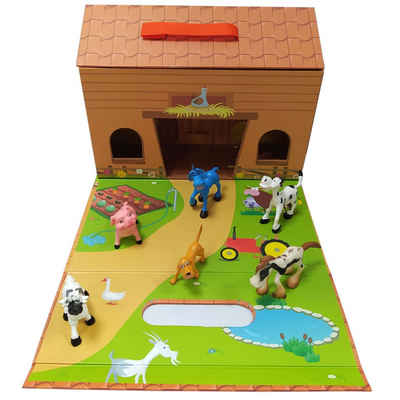 dynasun Kinder-Werkzeug-Set »Tier Set Zoo Farm«, für Kinder mit Haus Top Case Karton Toy Chest Box