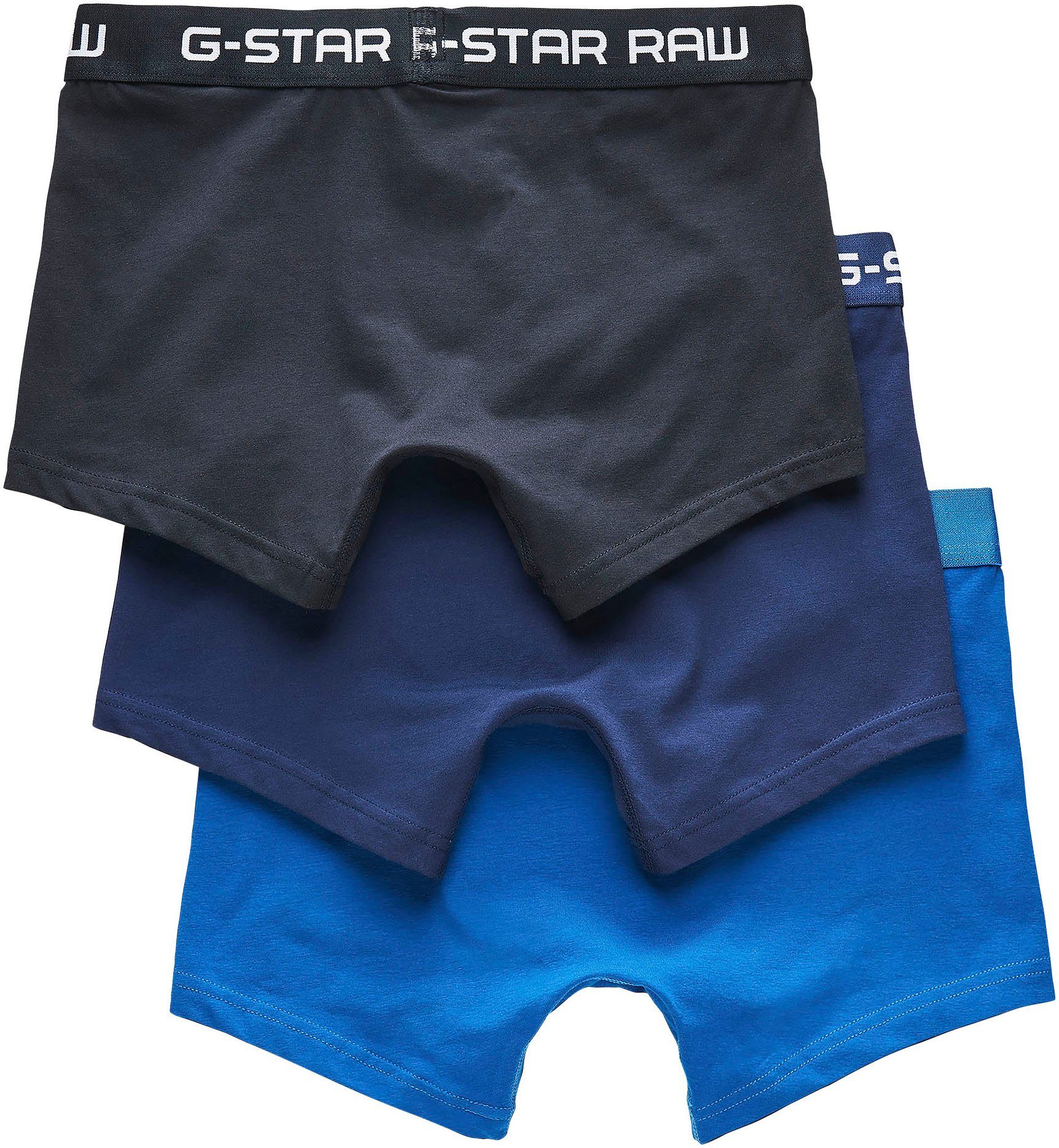 RAW Boxer blau, aquablau, Classic trunk 3er-Pack) G-Star (Packung, pack clr marine 3 3-St.,