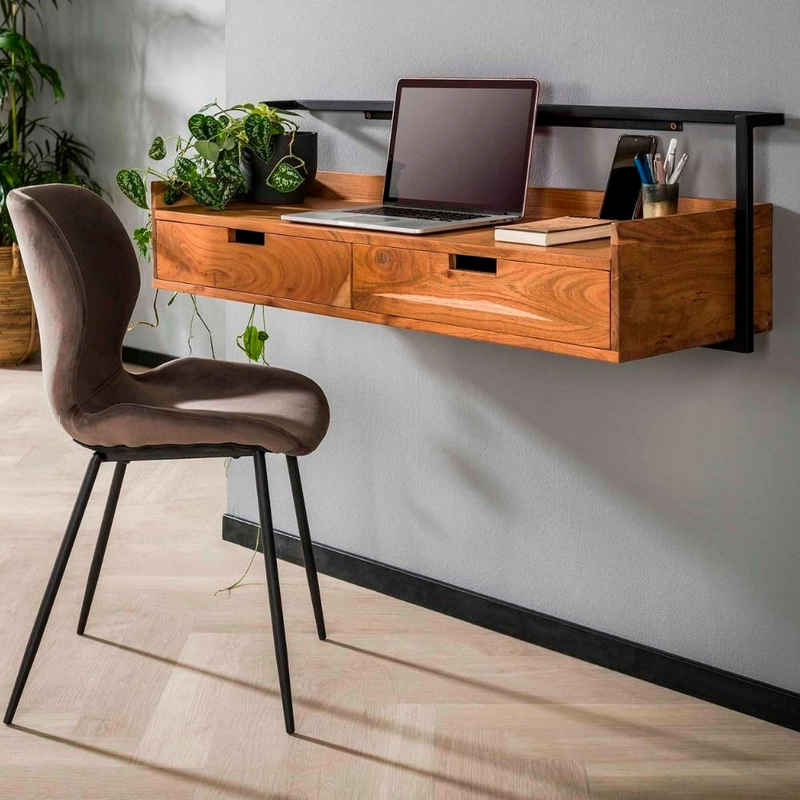 RINGO-Living Schreibtisch »Massivholz Schreibtisch Lolei mit 2 Schubladen in«, Möbel
