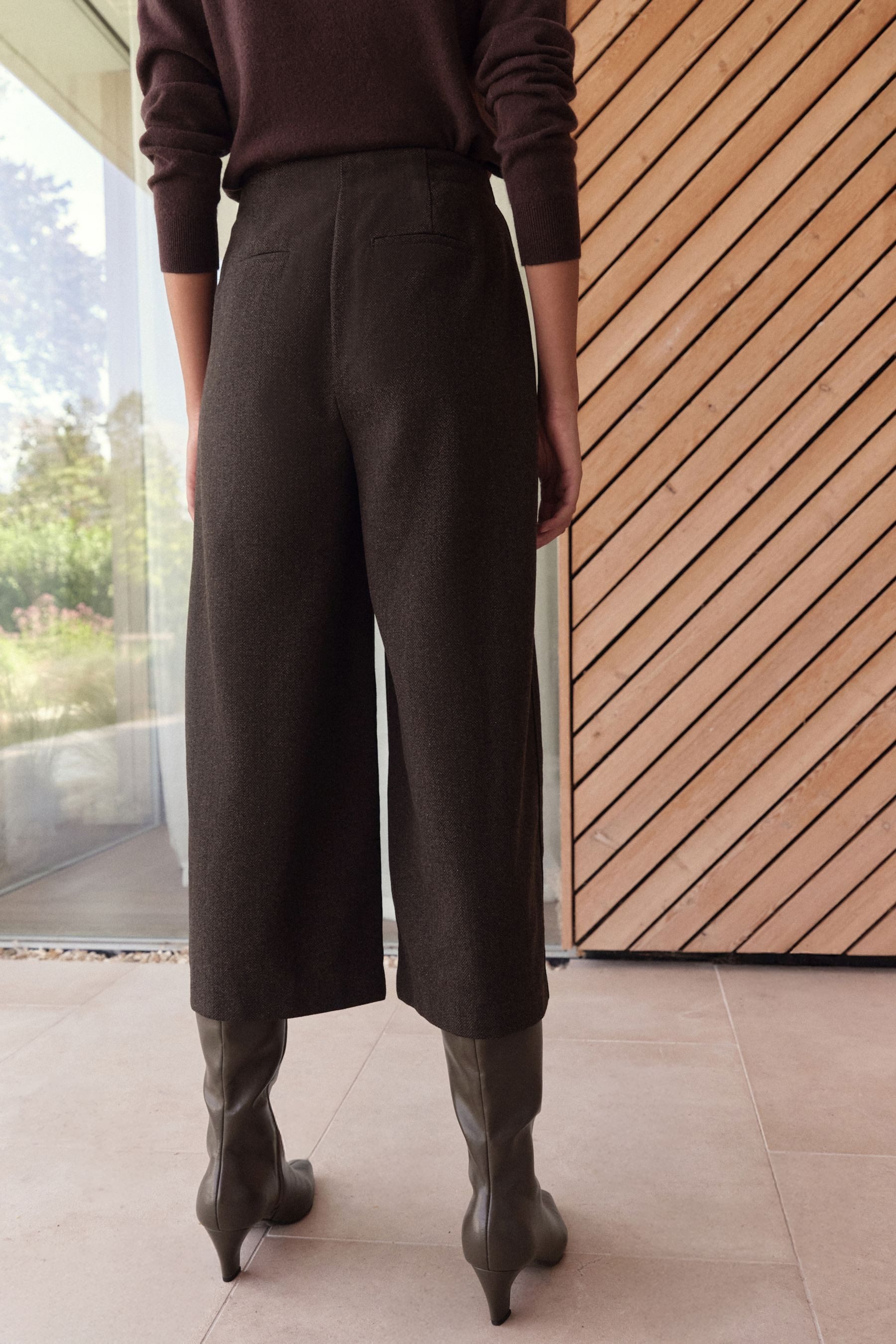 Next Stoffhose N. Premium Hosenrock mit Fischgrätmuster und Wolle (1-tlg) günstig online kaufen