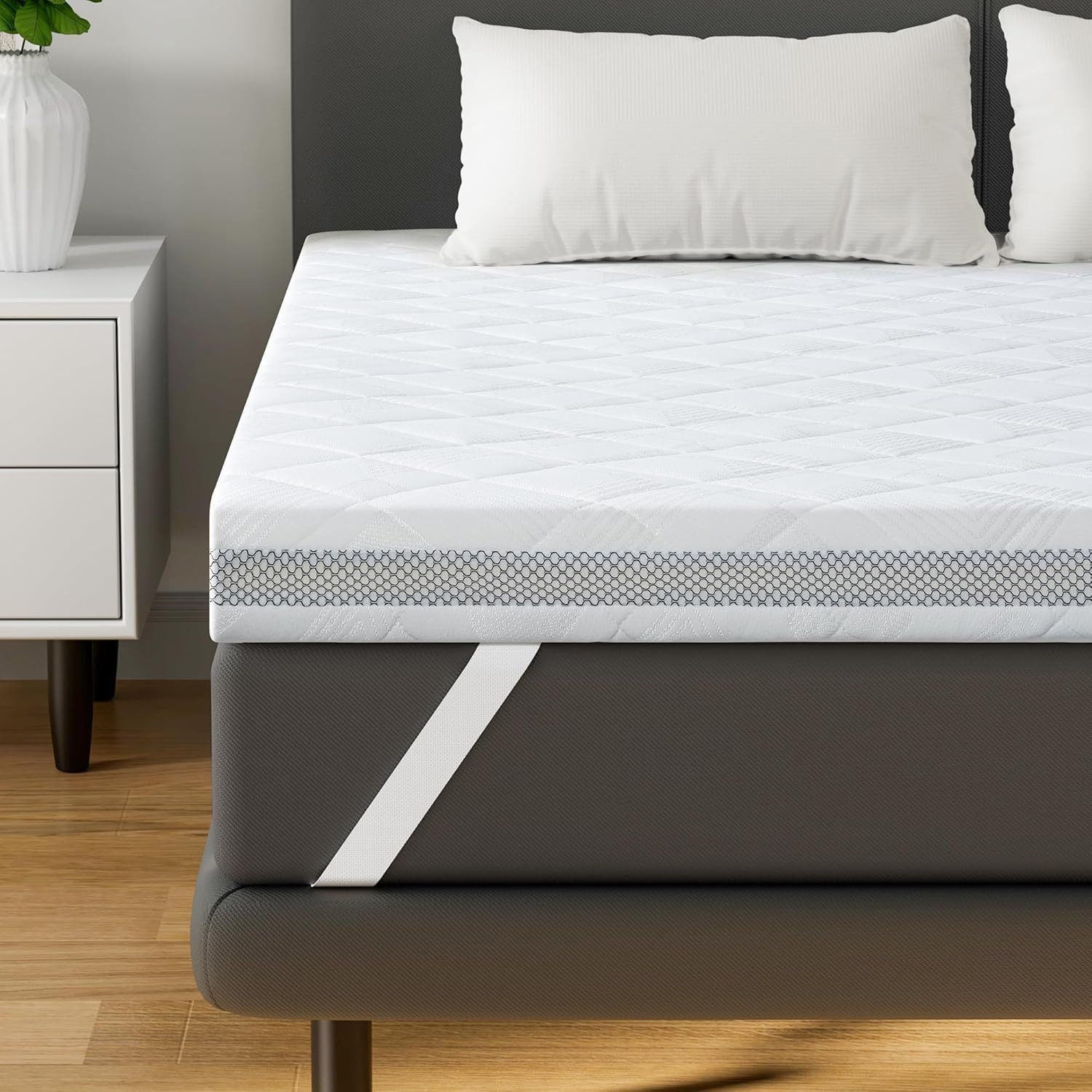 BedStory, Topper topper 180 x 200 cm aus H3 (mittelfest) oder H5 (sehr hart) schaum, 7,6 cm hoch, Kaltschaum, (Packung), Doppelte Rutschfestigkeit, Maschinenwaschbarer Bezug, OEKO-TEX®