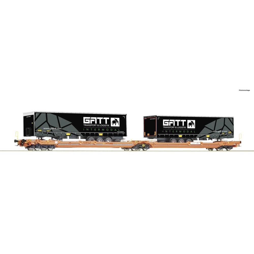 Güterwagen H0 Doppeltaschen-Gelenkwagen T3000e der Wascosa