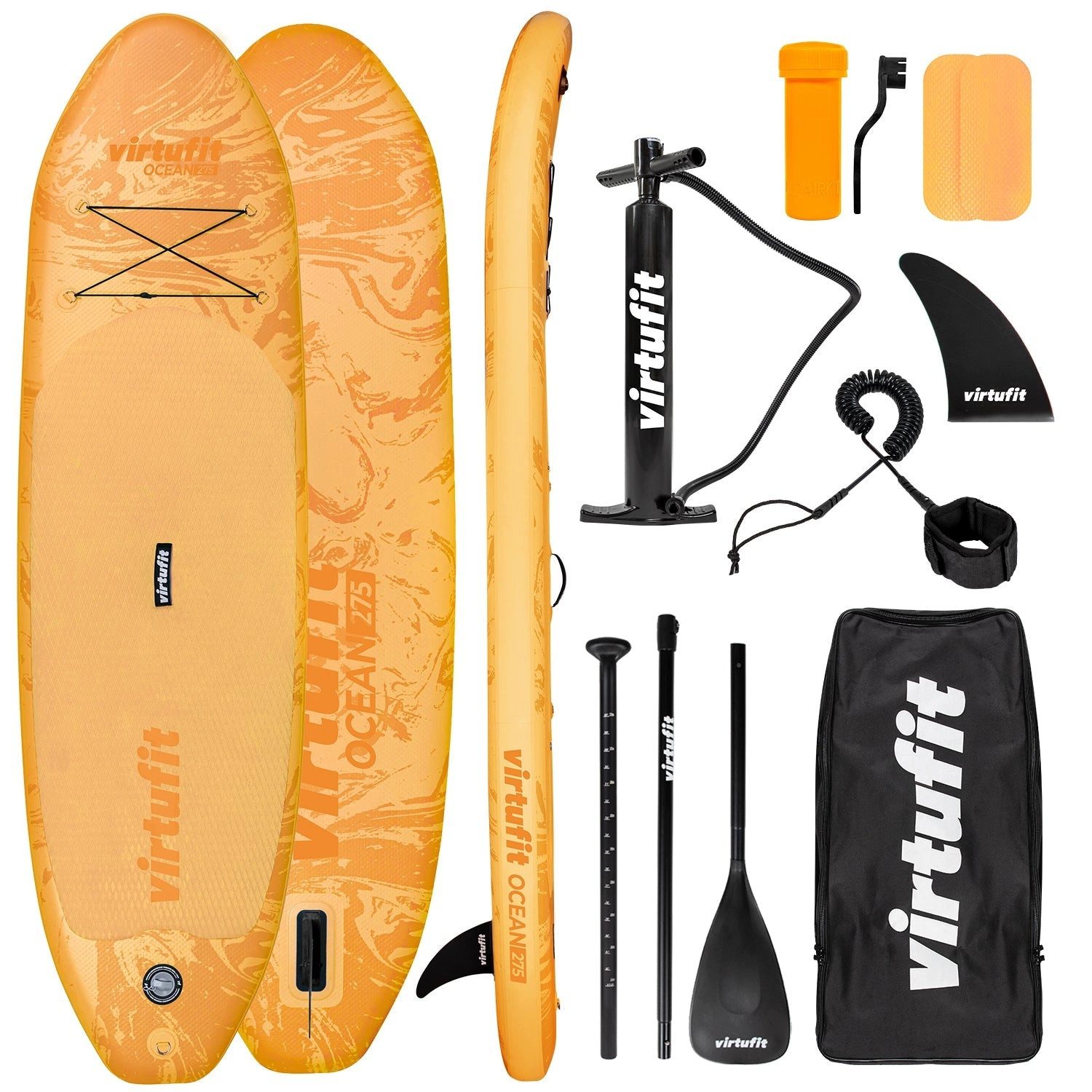 VirtuFit Inflatable SUP-Board VirtuFit Supboard Ocean 275 - Oranje - Met accessoires en draagtas