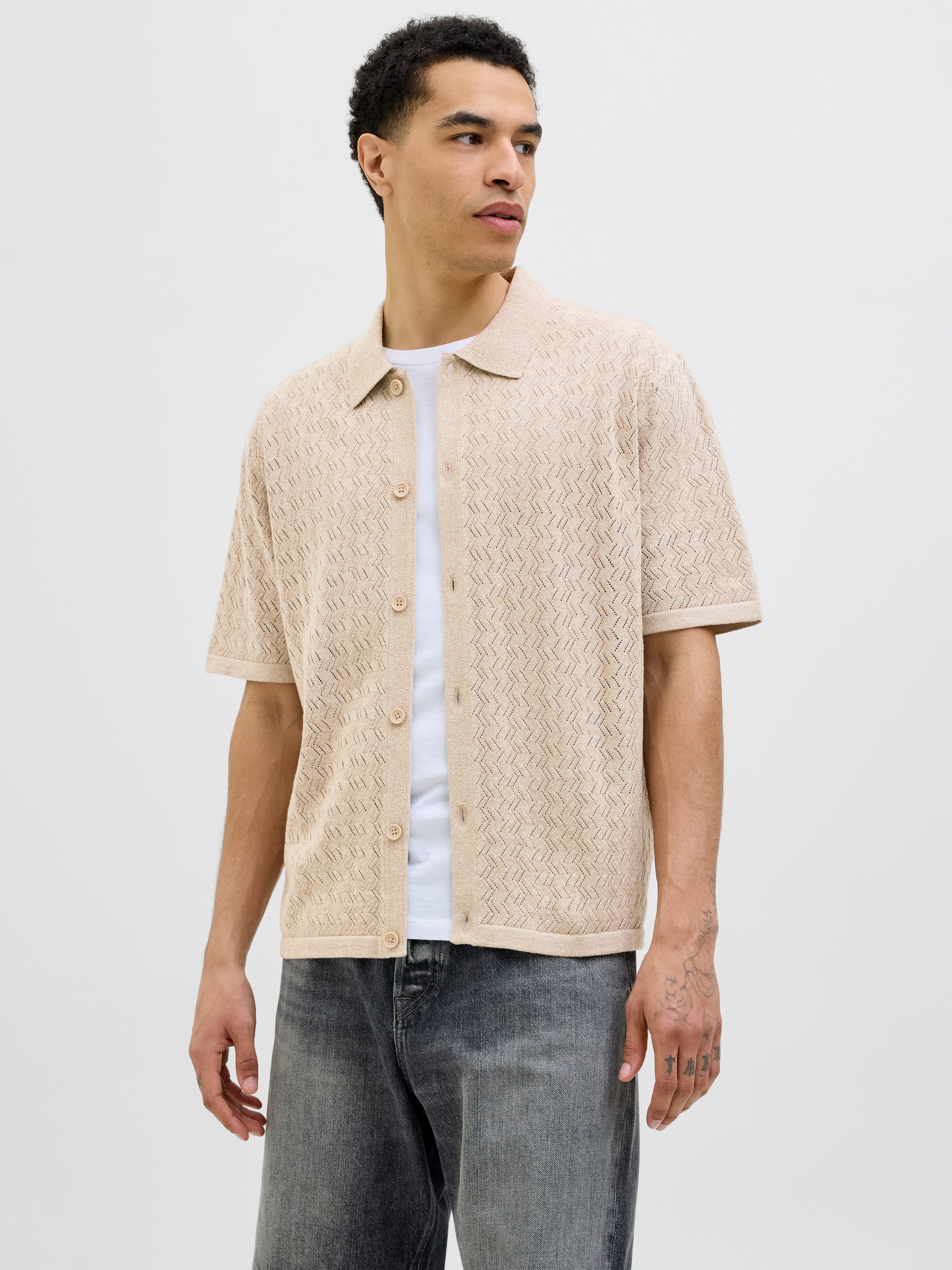 Jack & Jones Polokragenpullover JORTYLER KNIT SS POLO SN Baumwollmischung, günstig online kaufen