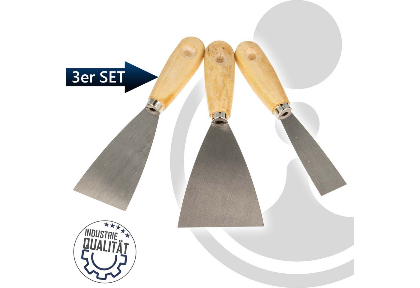 Thumbnail - EUROTOOLS Malerspachtel Spachtel-Set 3-teilig 25 mm / 50 mm / 70 mm