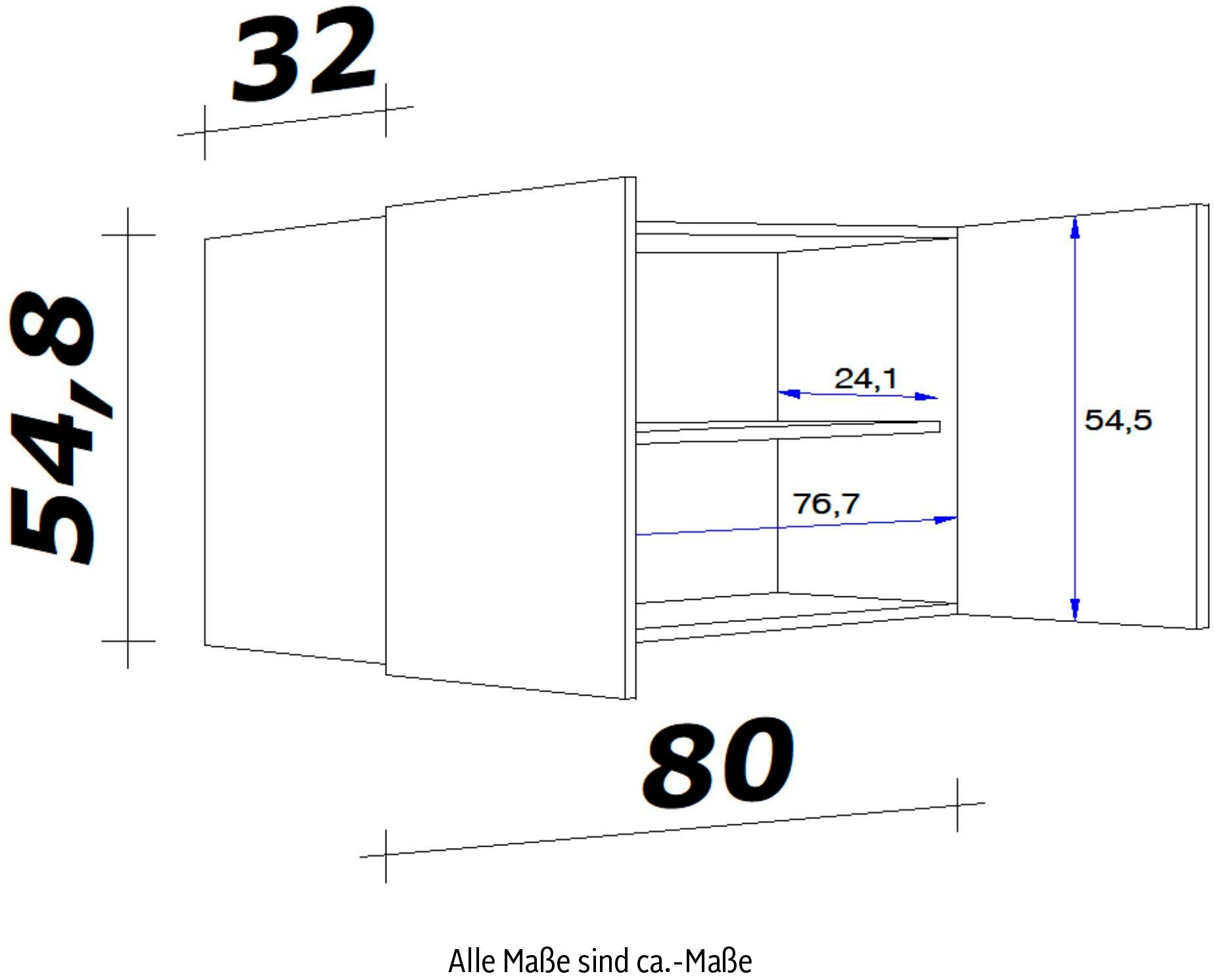 Flex-Well Hängeschrank Florenz (B x x 80 x 54,8 T) H cm x 32