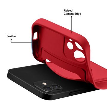 CoolGadget Handyhülle Rot als 2in1 Schutz Cover Set für das Apple iPhone 14 6,1 Zoll, 2x 9H Glas Display Schutz Folie + 1x TPU Case Hülle für iPhone 14