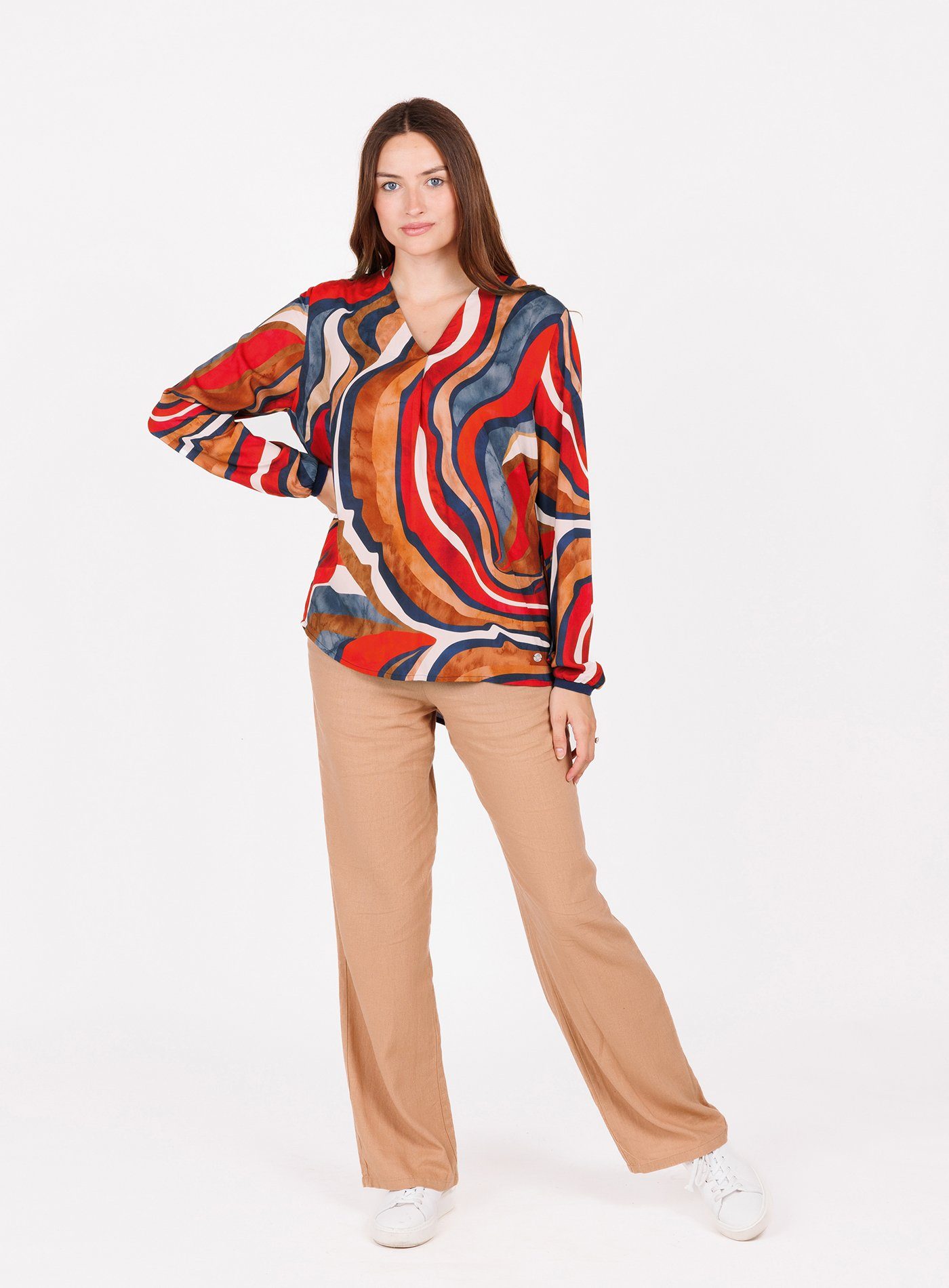 Key Largo Langarmbluse WB KEEN v-neck (1-tlg)