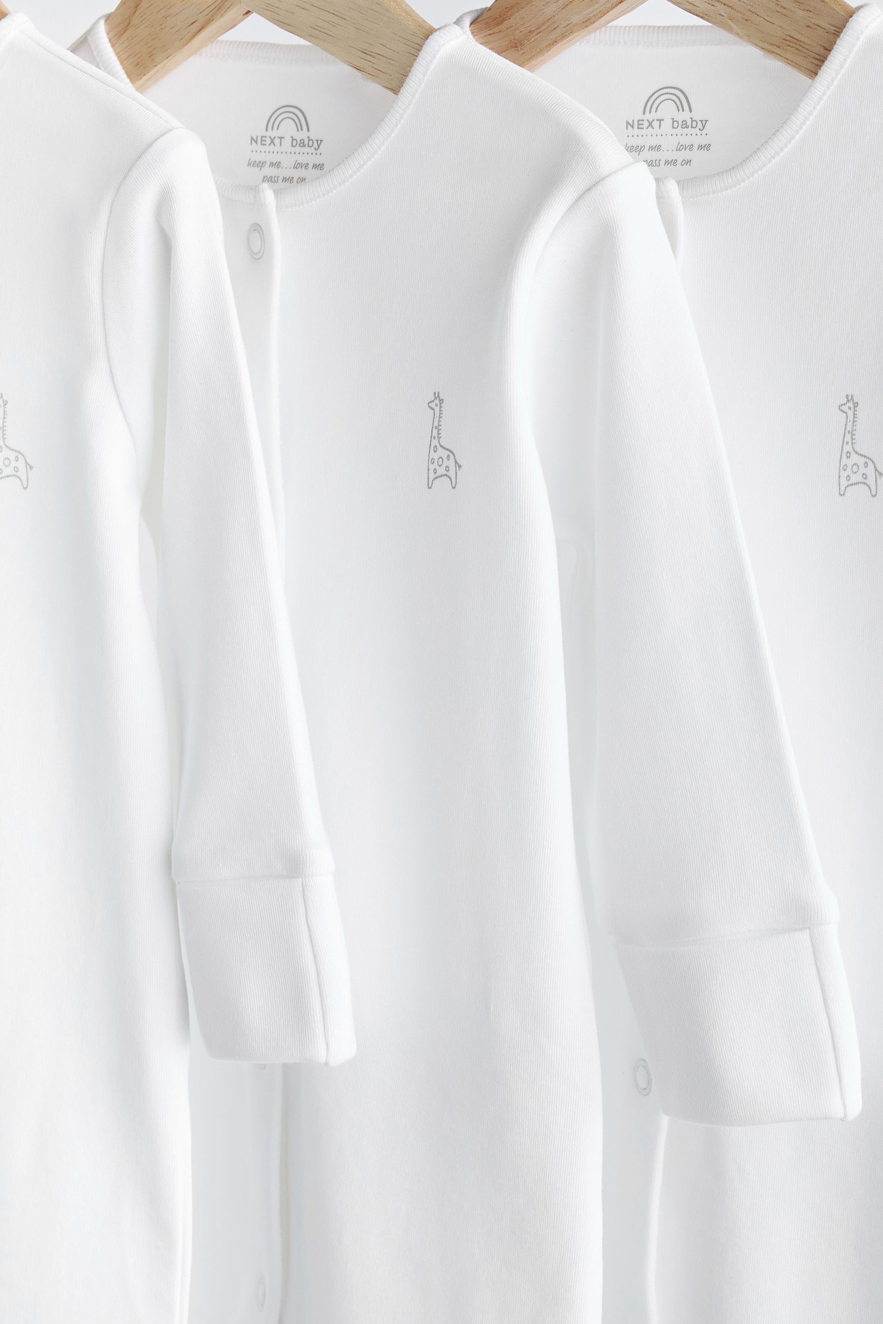 Next Schlafoverall Babyschlafanzüge aus Baumwolle im 3er-Pack (3-tlg)