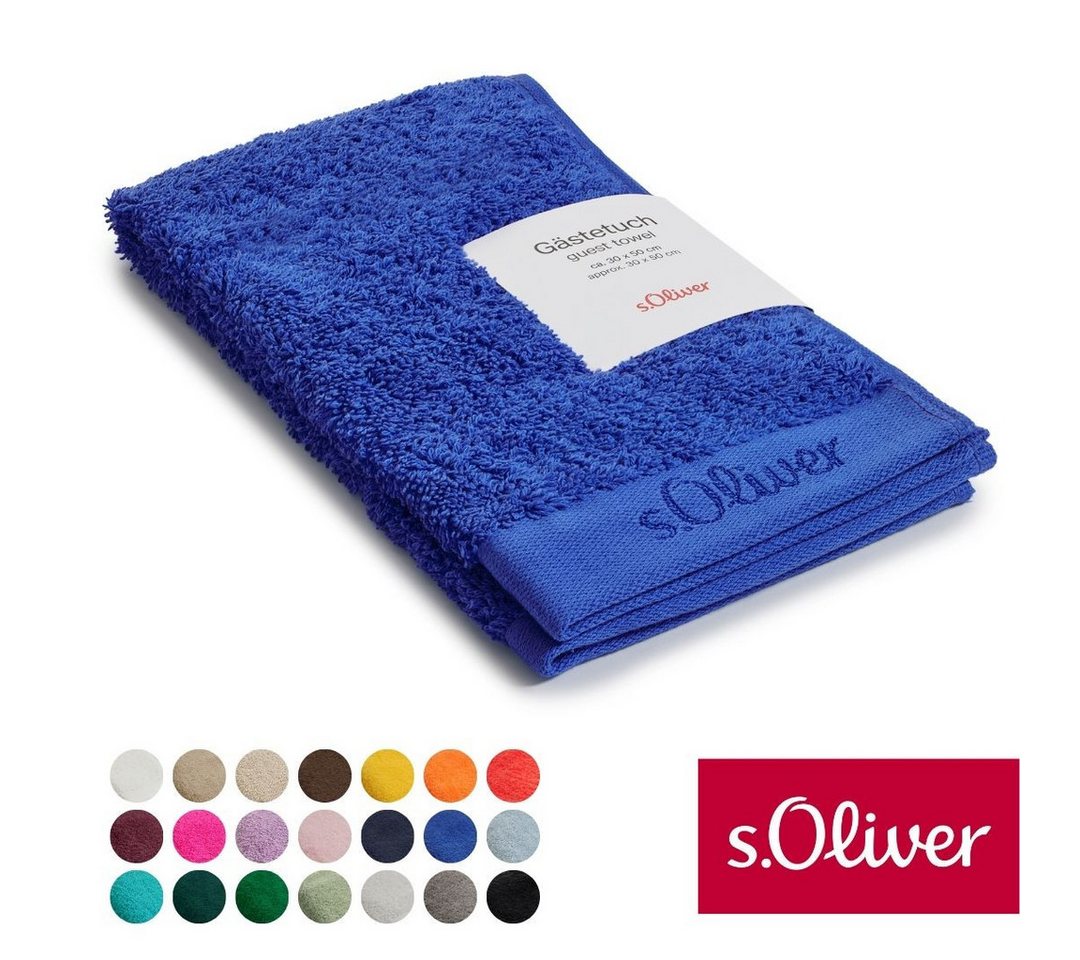 s.Oliver Gästehandtuch s.Oliver, Premium Qualität, 600 gr/m², auch als Sets erhältlich, Walkfrottier (1-St), große Farbauswahl, auch als Duschtuch, Waschhandschuh, Handtuch