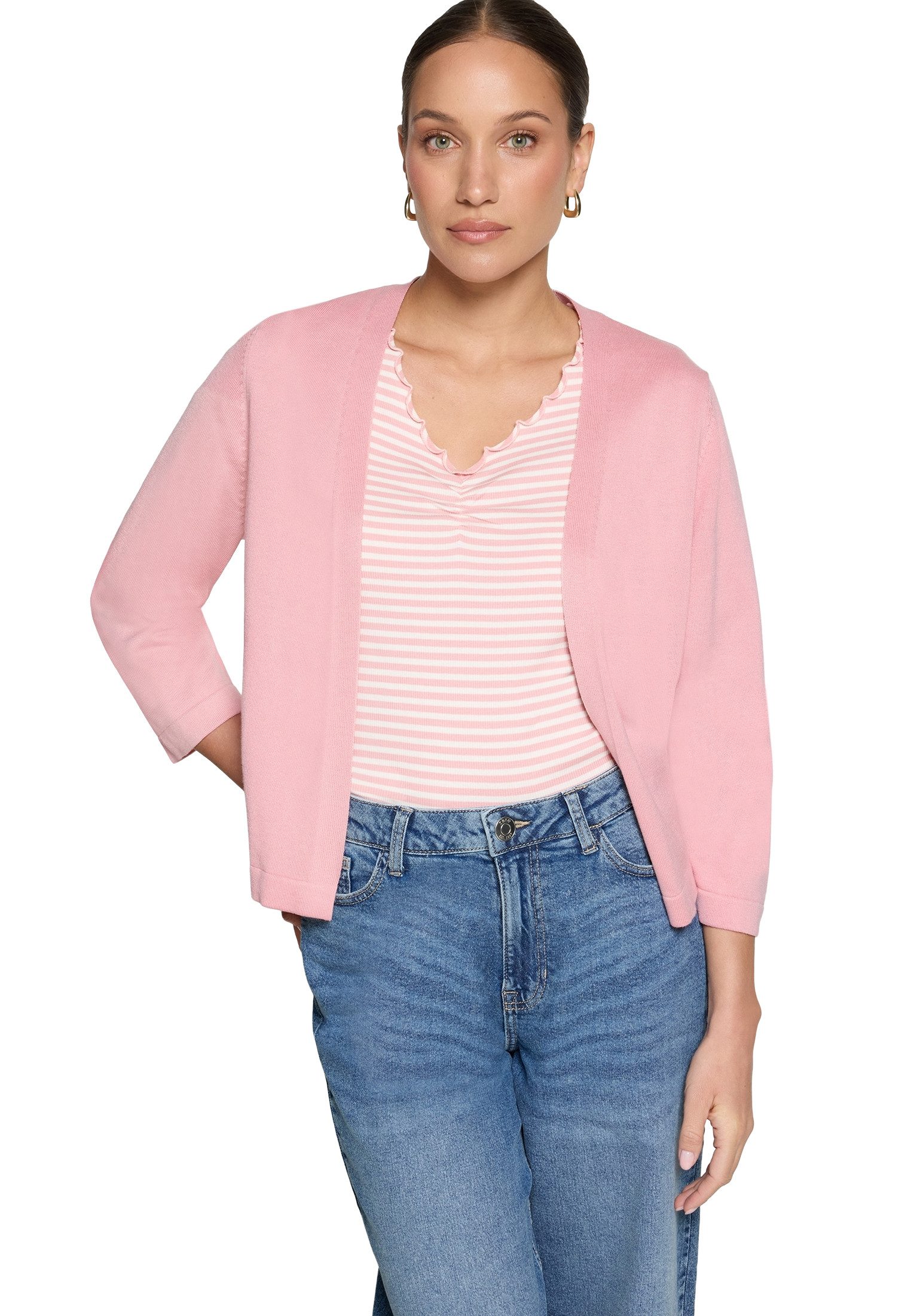 Zero Strickjacke Damen mit 3/4 Arm (1-tlg) Plain/ ohne Details