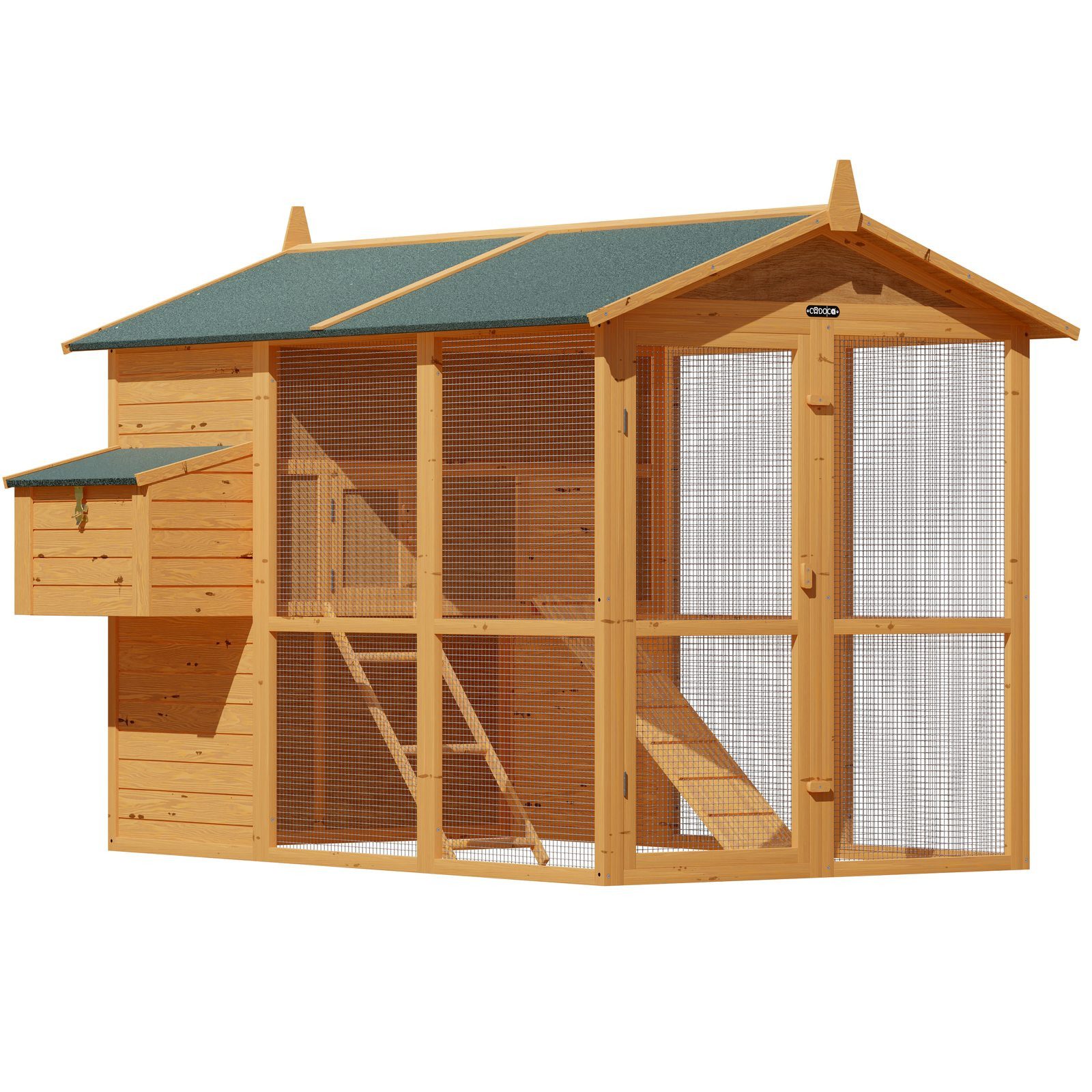 Cadoca Kleintierstall, XXL Hühnerhaus 191 x 151 x 172 cm Stall Hasenstall Huhn Stall Haus