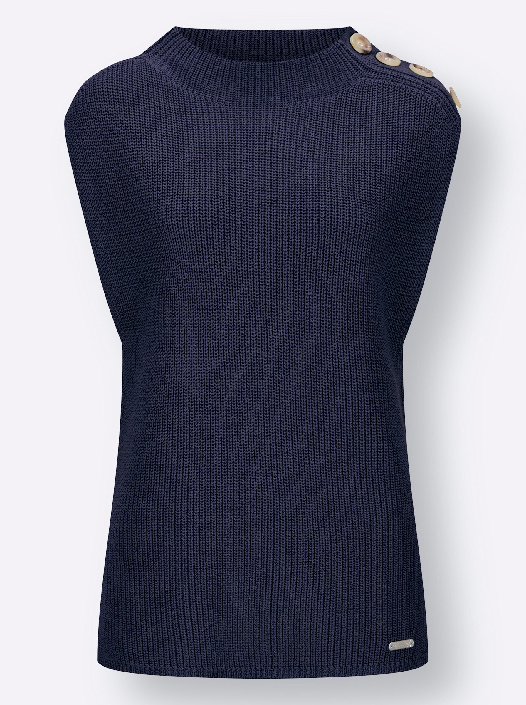 Strickpullover Pullunder Ärmellos Rippoptik