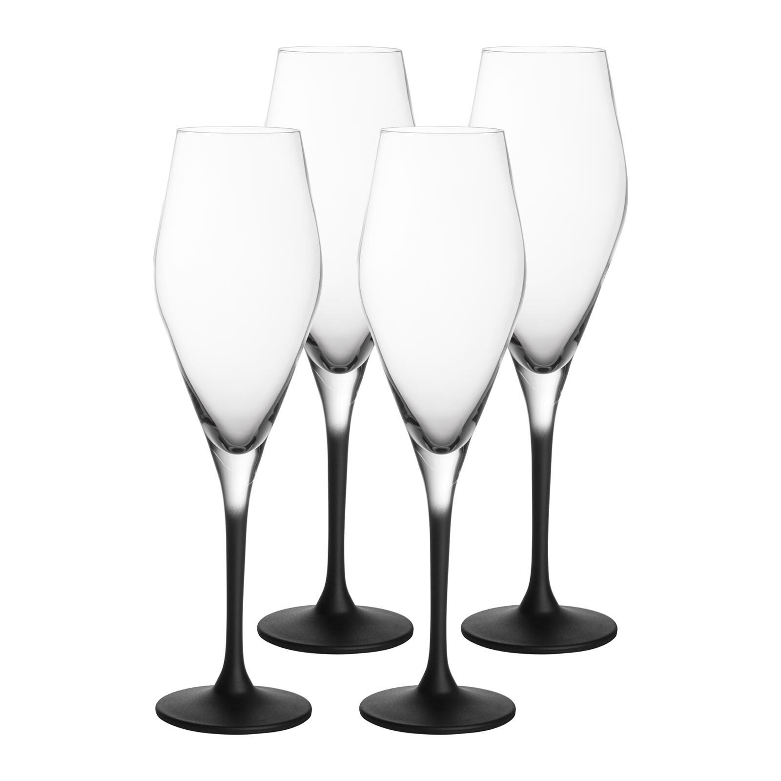 Villeroy & Boch Champagnerglas Manufacture Rock Champagnergläser 260 ml 4er Set, Glas