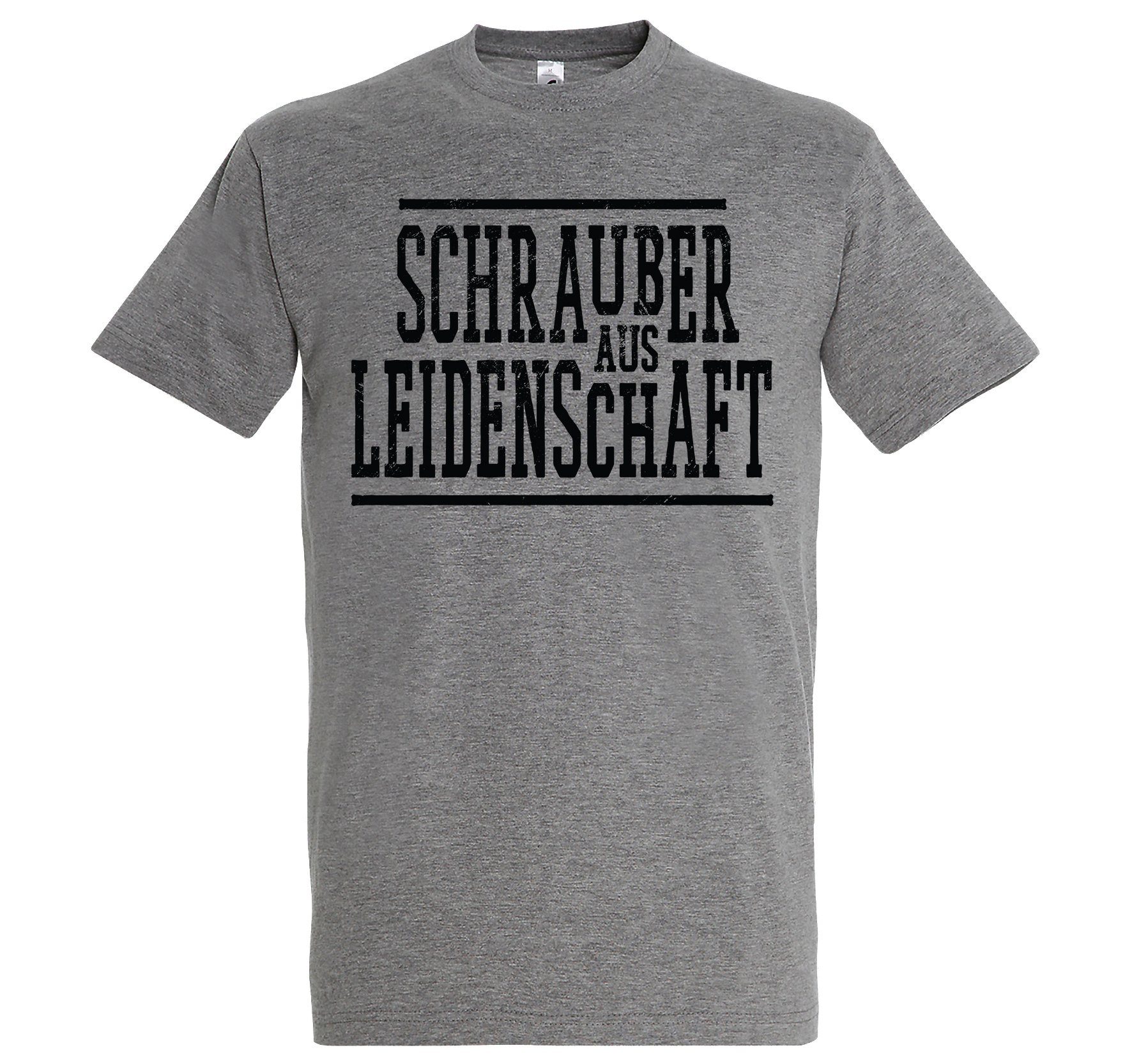Youth Designz T-Shirt Schrauber Aus Leidenschaft Herren Shirt mit lustigem Spruch Print Grau