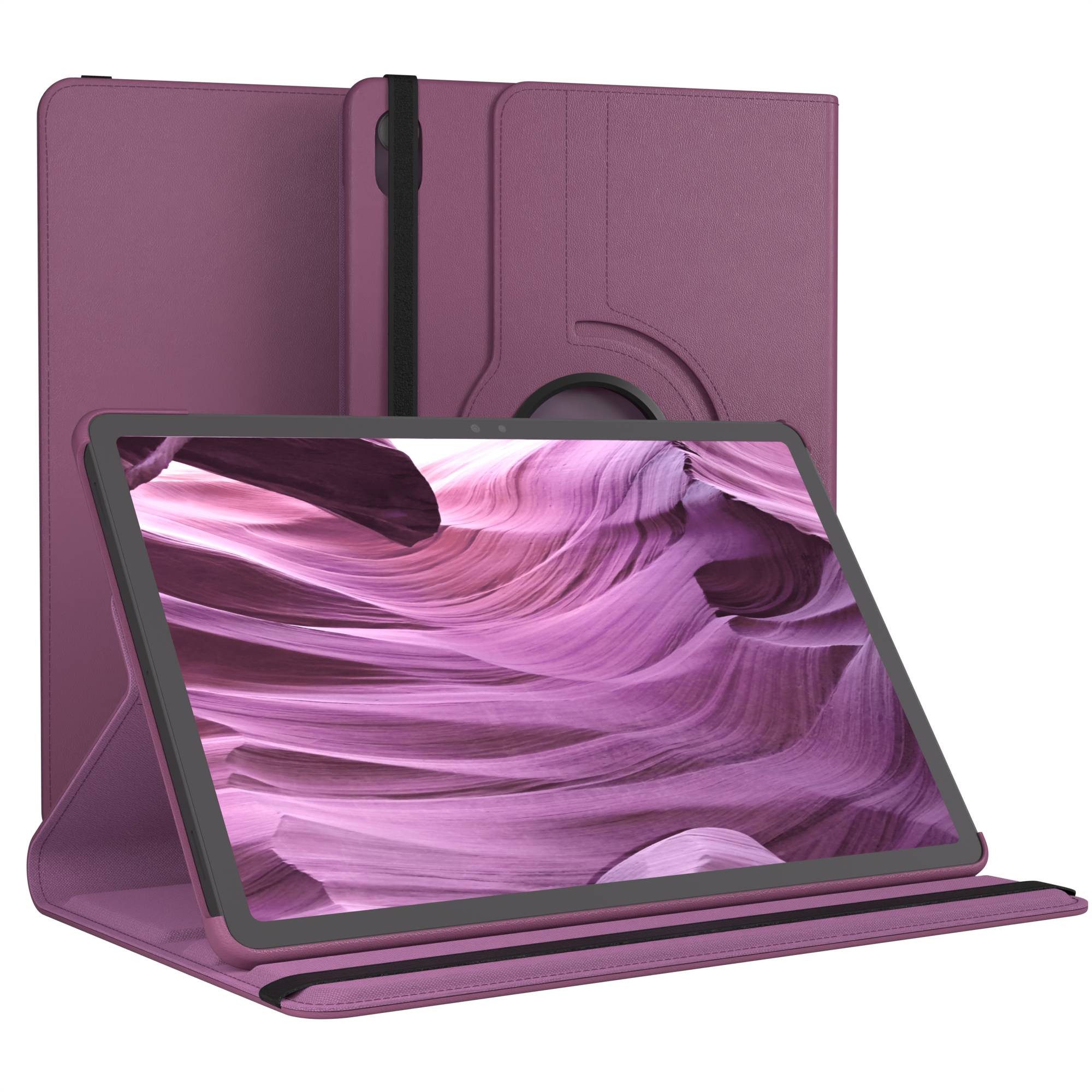 EAZY CASE Tablet-Hülle Rotationcase für Samsung Galaxy Tab S11 11 Zoll, Tablet-Hülle Bookstyle Case Fullcover Schutz Tasche Stehfunktion Lila