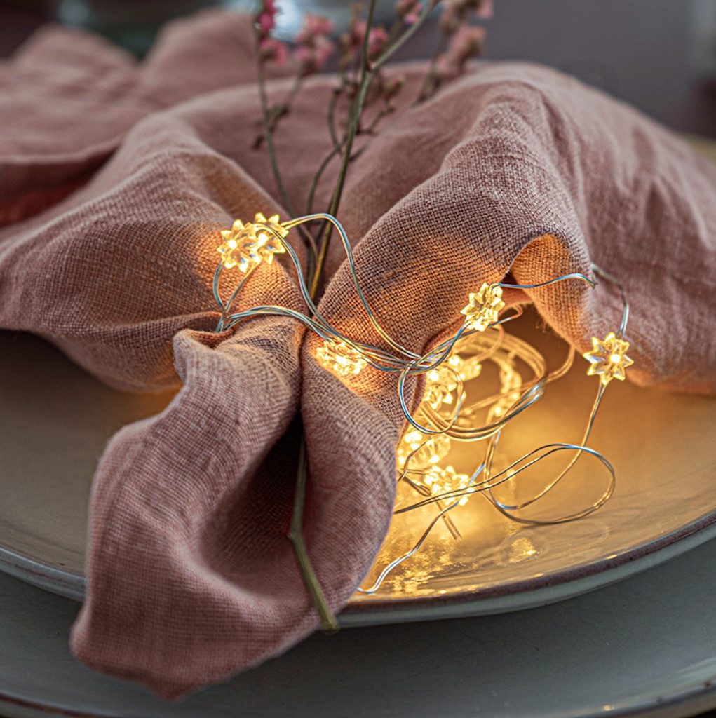 Sirius Home A/S LED-Lichterkette Silke Blumen batteriebetrieben, 40-flammig