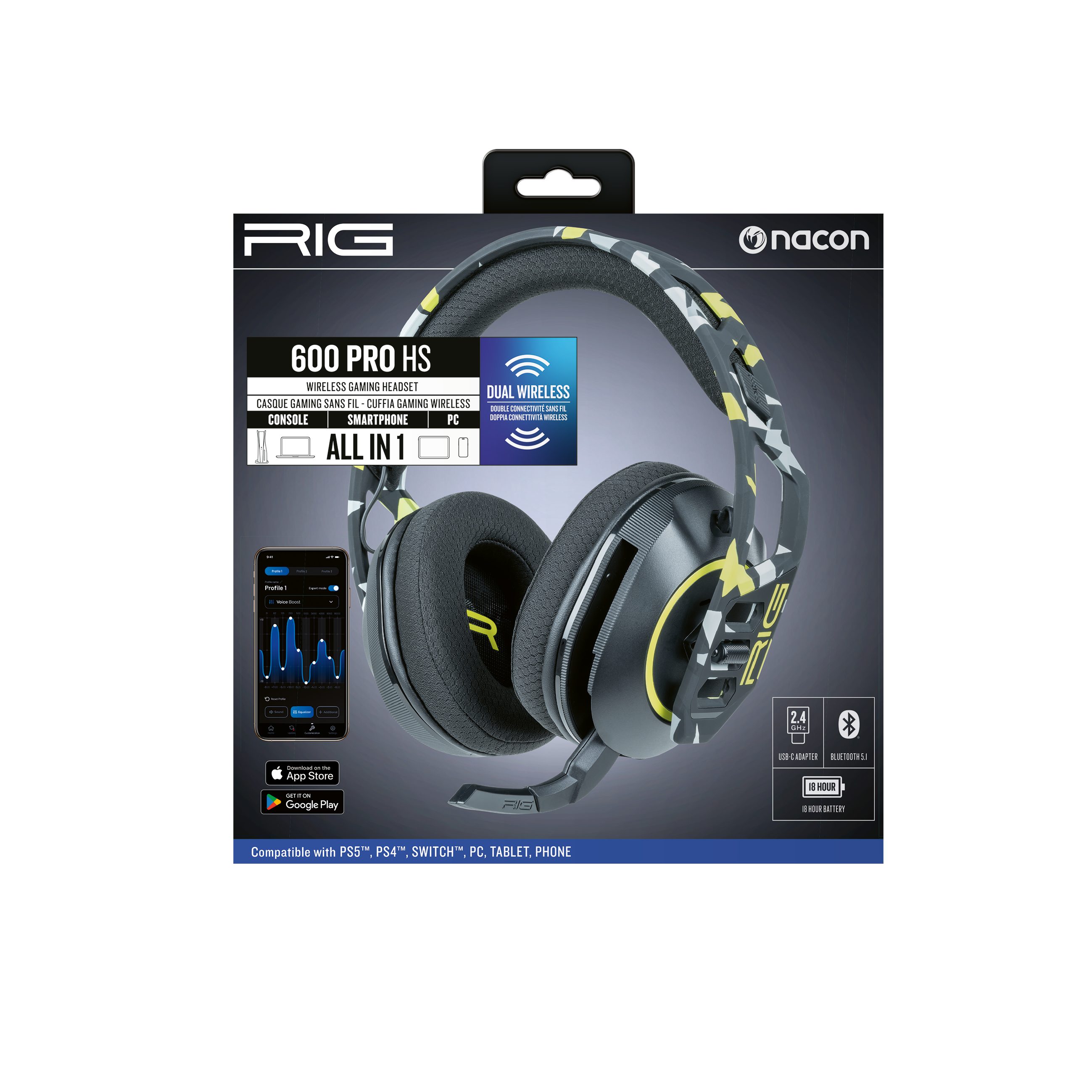 nacon NACON - RIG 600 PRO HS Acid Camo Gaming-Headset