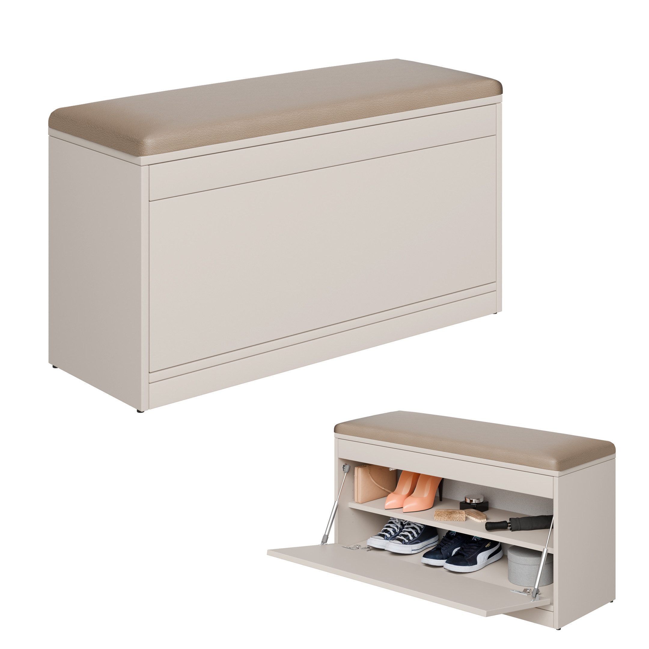 Platan Room Schuhschrank Schuhregal mit Sitzkissen, Schuhkommode, Schuhbank günstig online kaufen