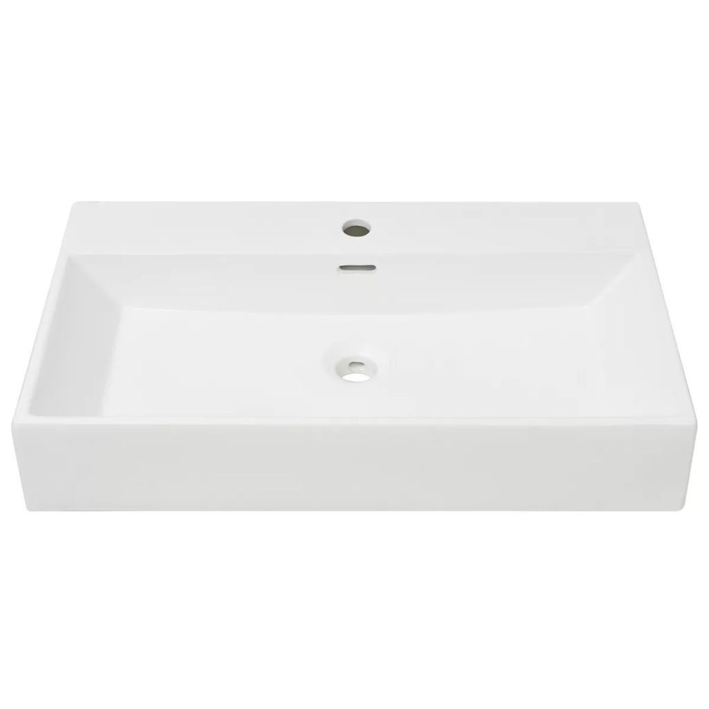 vidaXL Waschbecken 76 x 425 x 145 cm Waschbecken Badezimmer Aufsatzwaschbecken mit Hahnlo