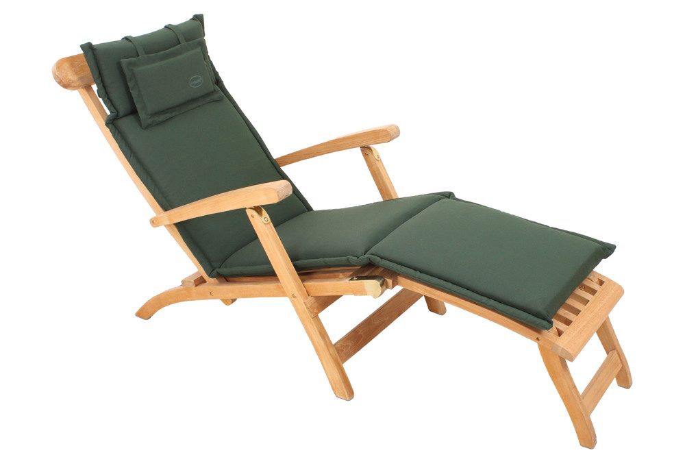 riess-ambiente Liegenauflage ROG 45x186cm grün – Sitzkissen, Polster-Auflage, (Einzelartikel, 1 St), bequemes Outdoor-Auflagekissen – ideal für Deckchair & Gartenliege