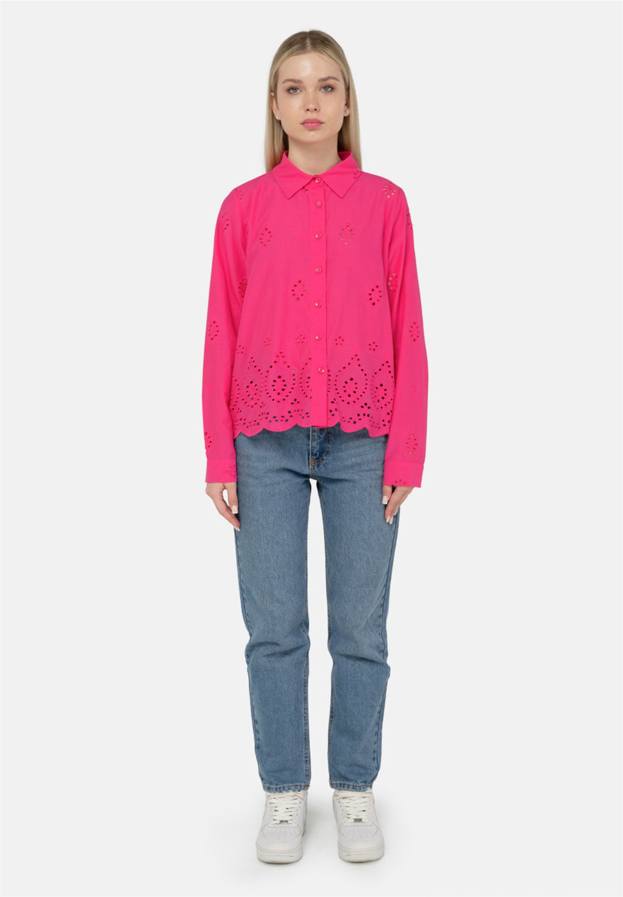 freshlions Klassische Bluse "Kate", (1 tlg.), mit luftigem Lochmuster günstig online kaufen