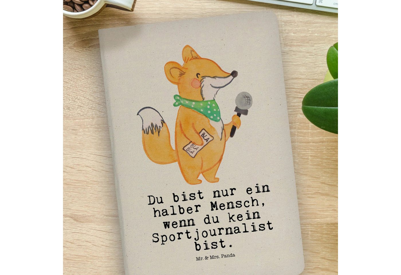 Thumbnail - Mr. & Mrs. Panda Notizbuch Sportjournalist Herz - Transparent - Geschenk, Ausbildung, Dankeschön Mr. & Mrs. Panda, Bezau...