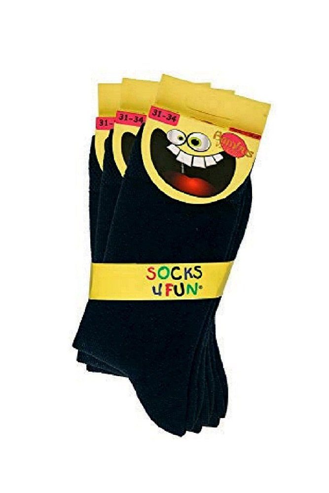 Schwarz Mädchen/Jungen 6 24 Kinder Socken Bambus Socken, handgekettelt Paar TippTexx für