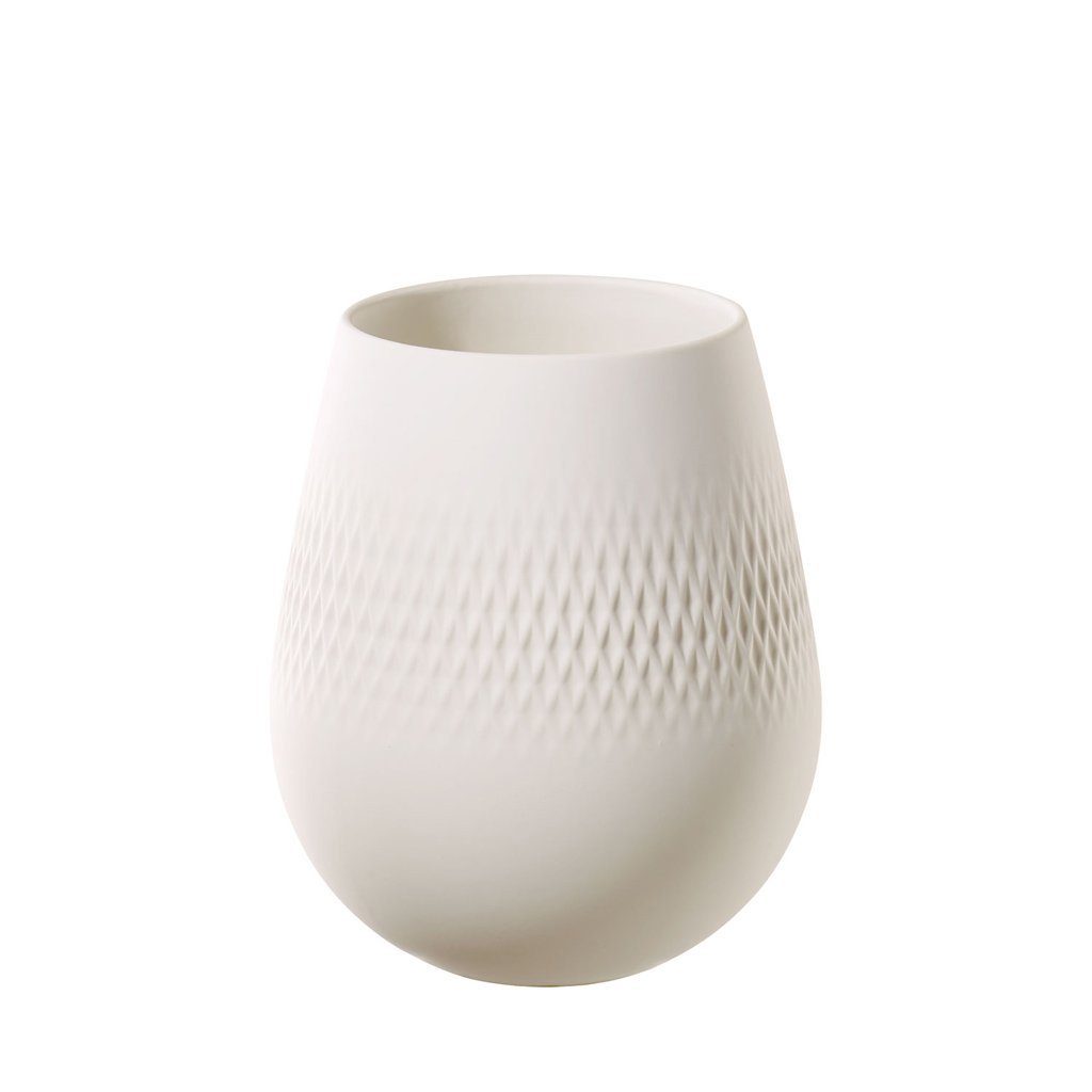 Dekovase Manufacture Villeroy 13 St) 14 Collier Vase, (1 weiß x Carré cm, & Boch