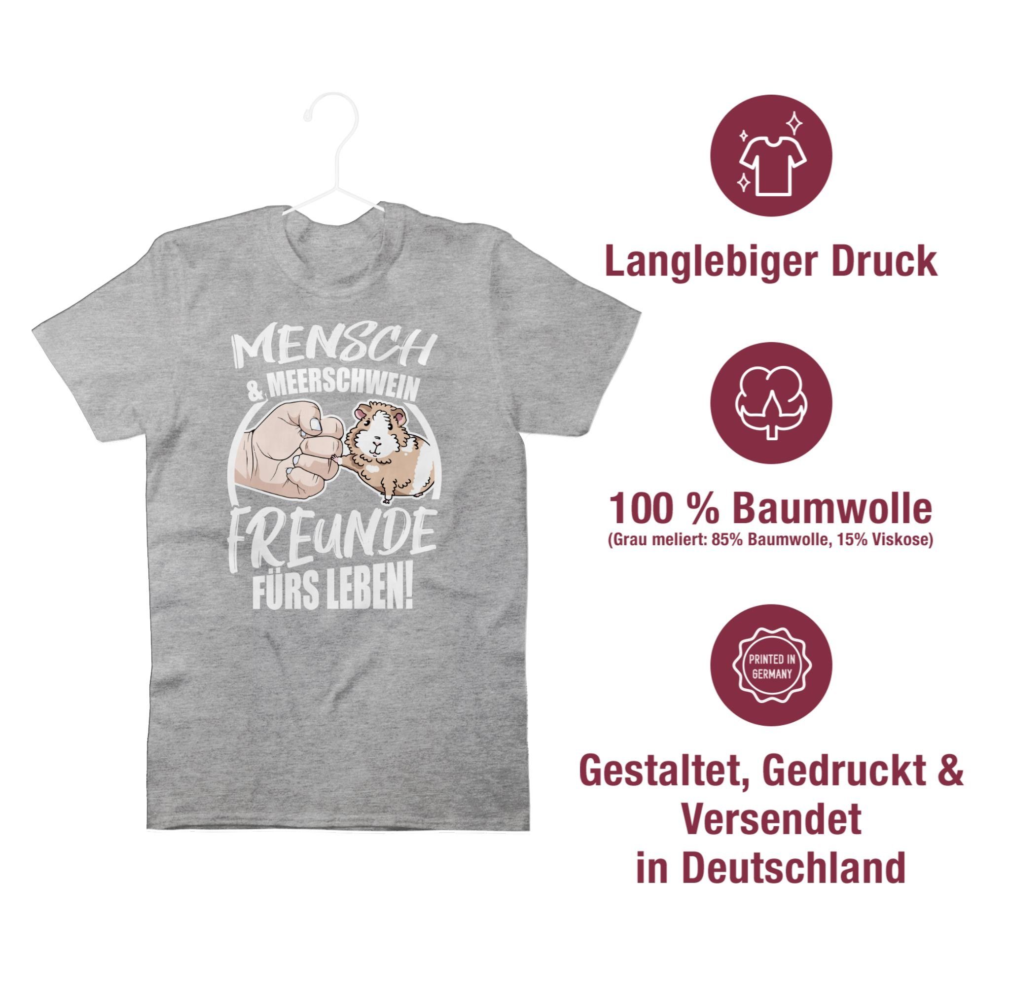 T-Shirt fürs 3 Meerschwein Leben Freunde Tiere Mensch & meliert Zubehör Shirtracer Grau