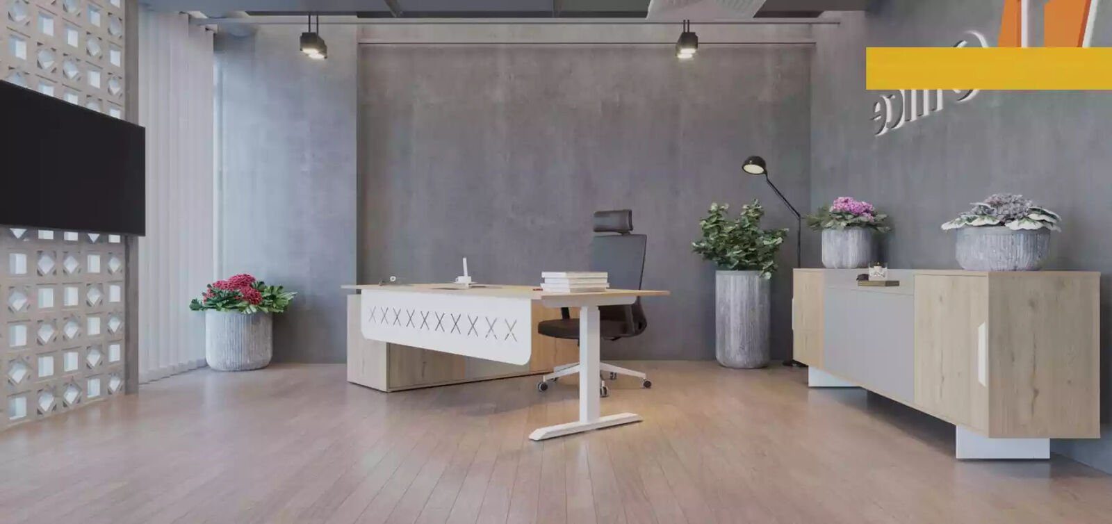 Büro 1x Modern Holz Schreibtisch Made Sideboard), 1x JVmoebel + Arbeitszimmer Einrichtung Europa Sideboard Eckschreibtisch Eckschreibtisch in (2-St.,