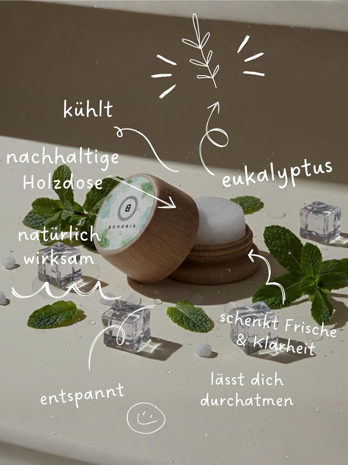 BOHORIA Duftöl Mentholstein 7 g im Holztiegel