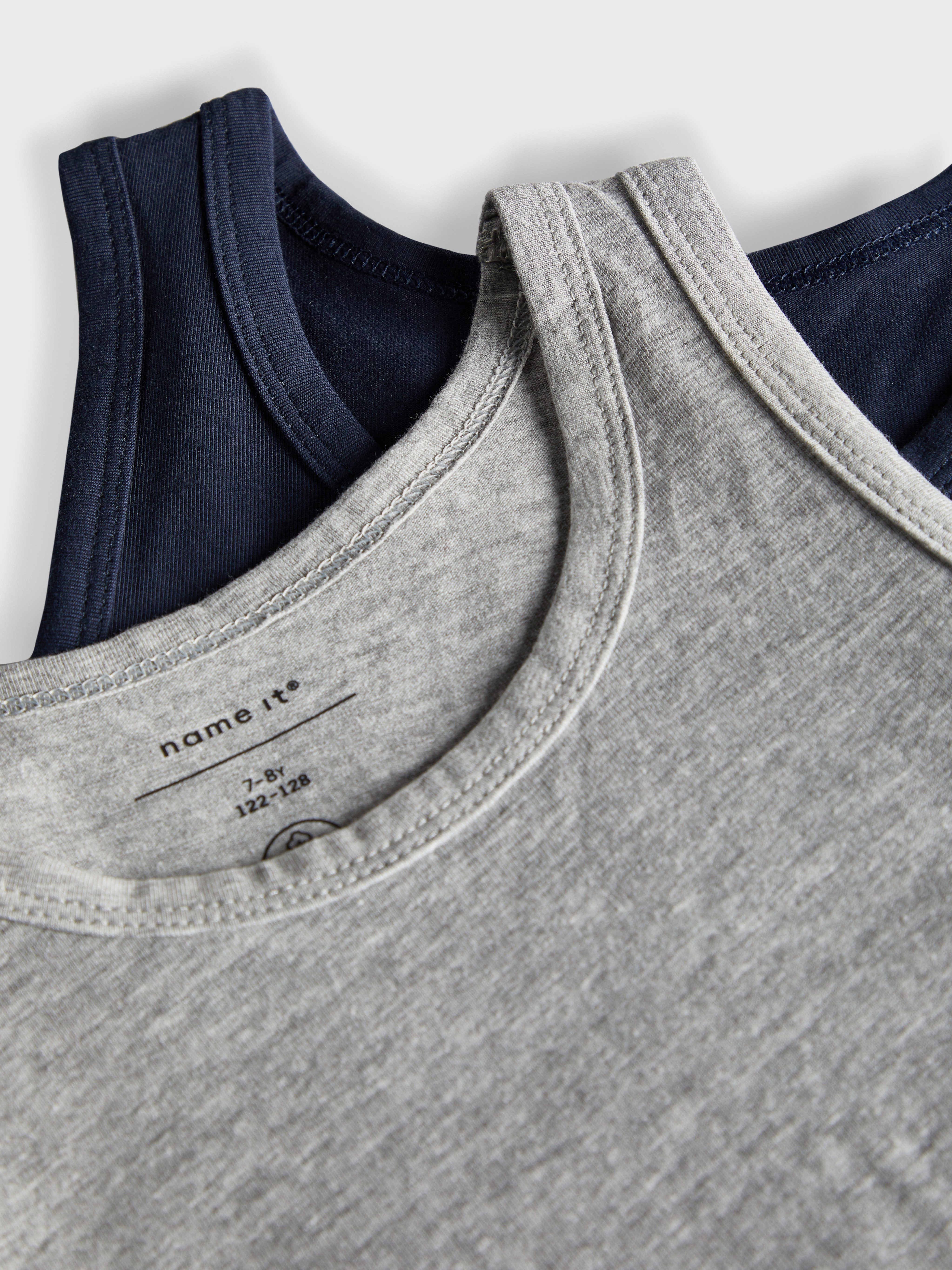 Name It Unterhemd NKMTANK 2P für Jungen mit Rundhals und elastischem Tragekomfort (Packung, 2-St) normal, Jersey, eingefasste Kante, Rundhals