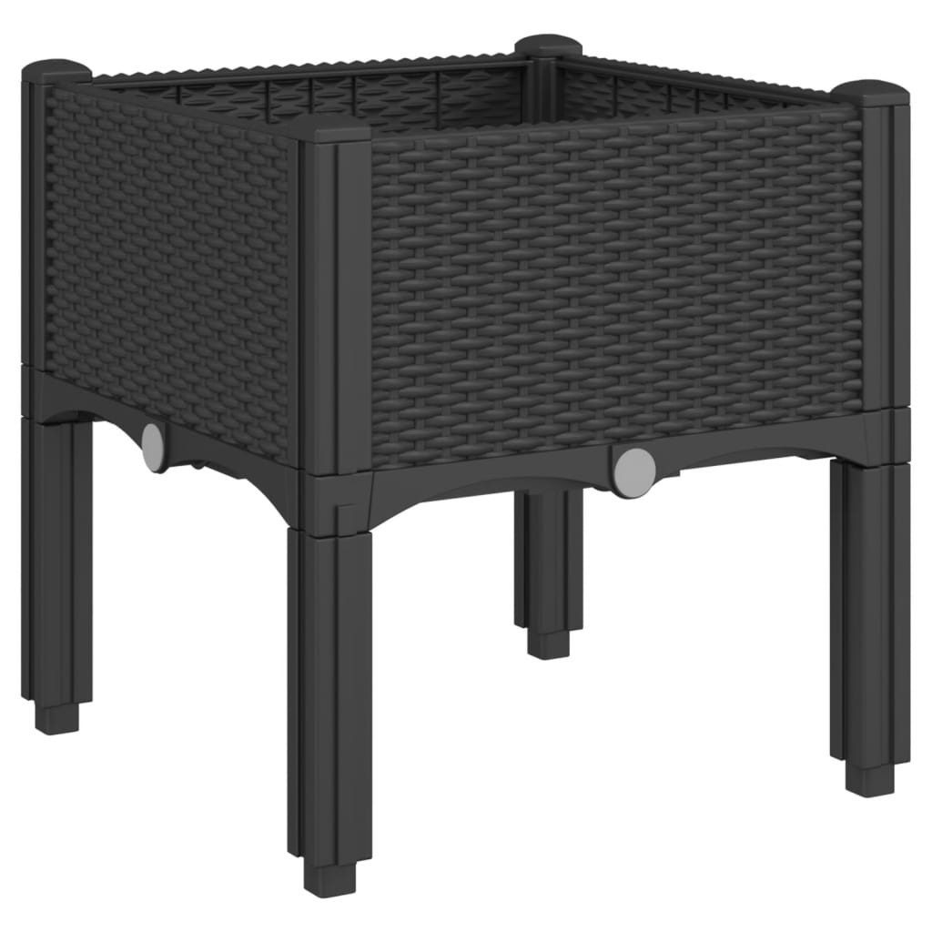 vidaXL Blumentopf Pflanzkasten mit Beinen Schwarz günstig online kaufen