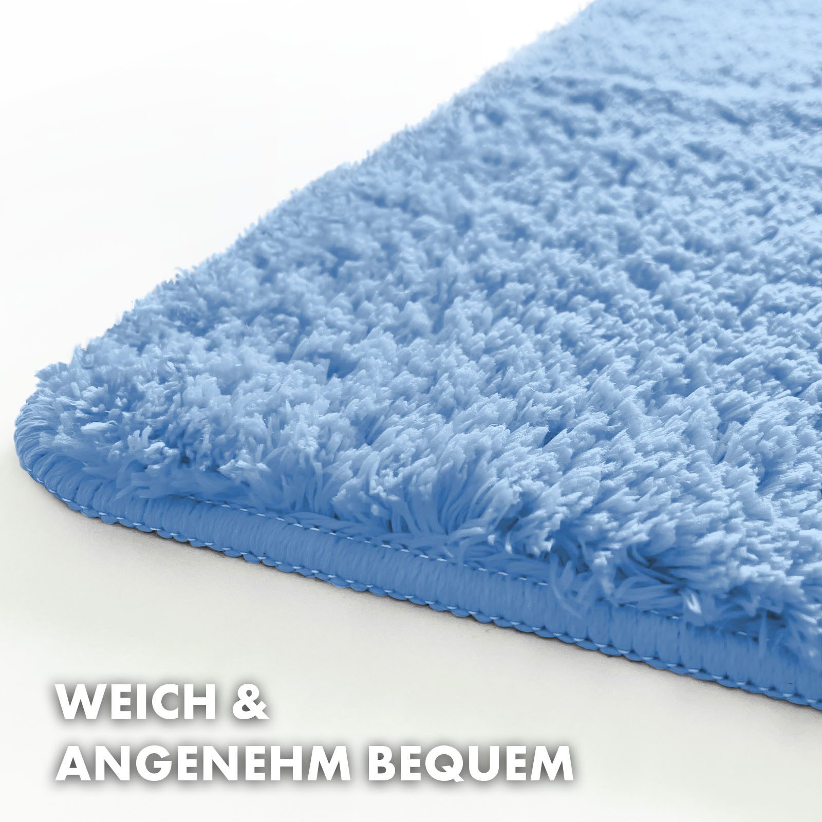 Floordirekt Badematte Sky Extra weich & saugstark, Fußbodenheizung geeignet, Hochflor, Höhe 30 mm, Rutschhemmende Rückseite, Waschmaschinen & Trockner geeignet, Polyester, Rechteckig, ohne Ausfransen dank gekettelten Rändern, Trittschalldämmend