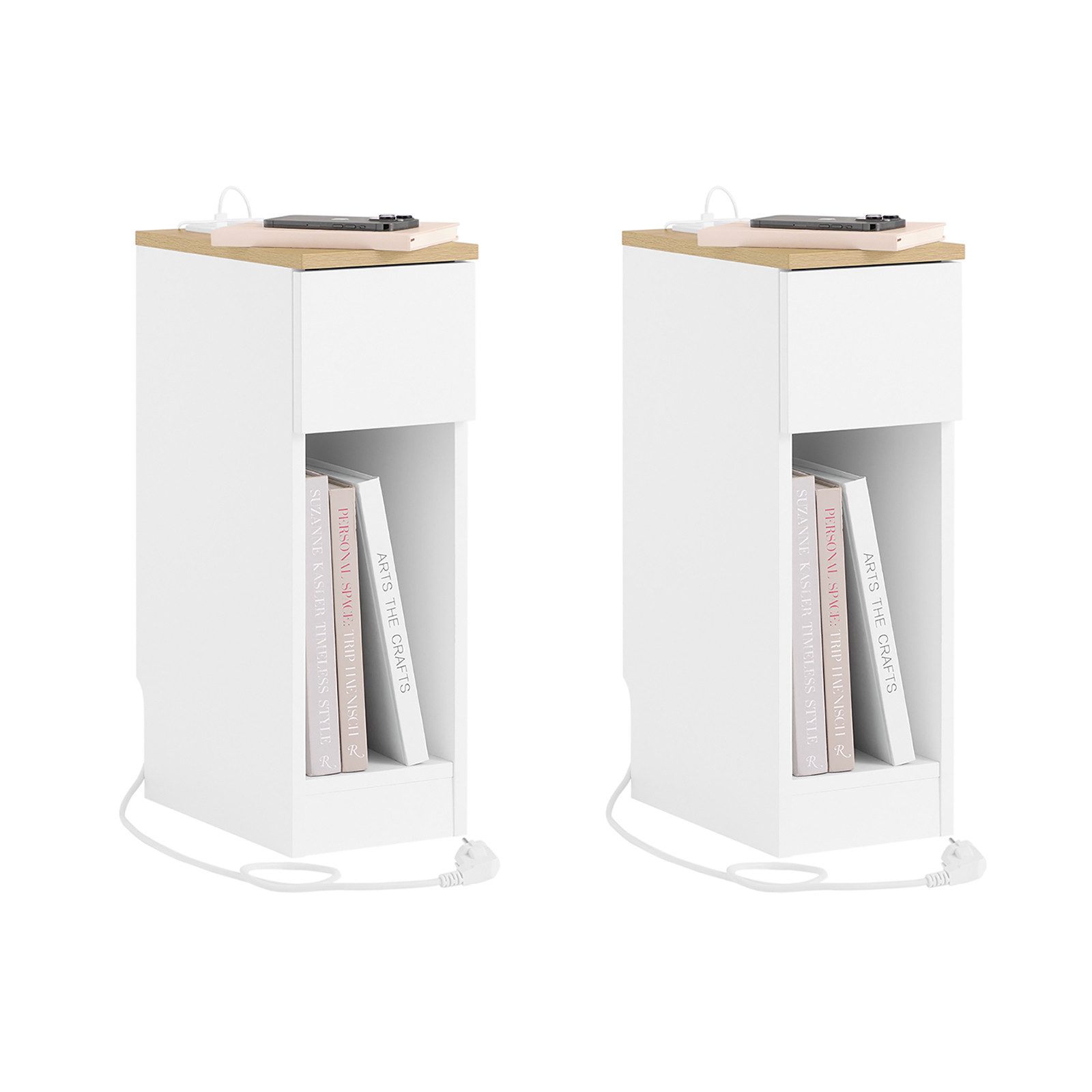 SoBuy Nachttisch FBT111-E, 2er Set, Nachtschrank Nightstand für Schlafzimme günstig online kaufen